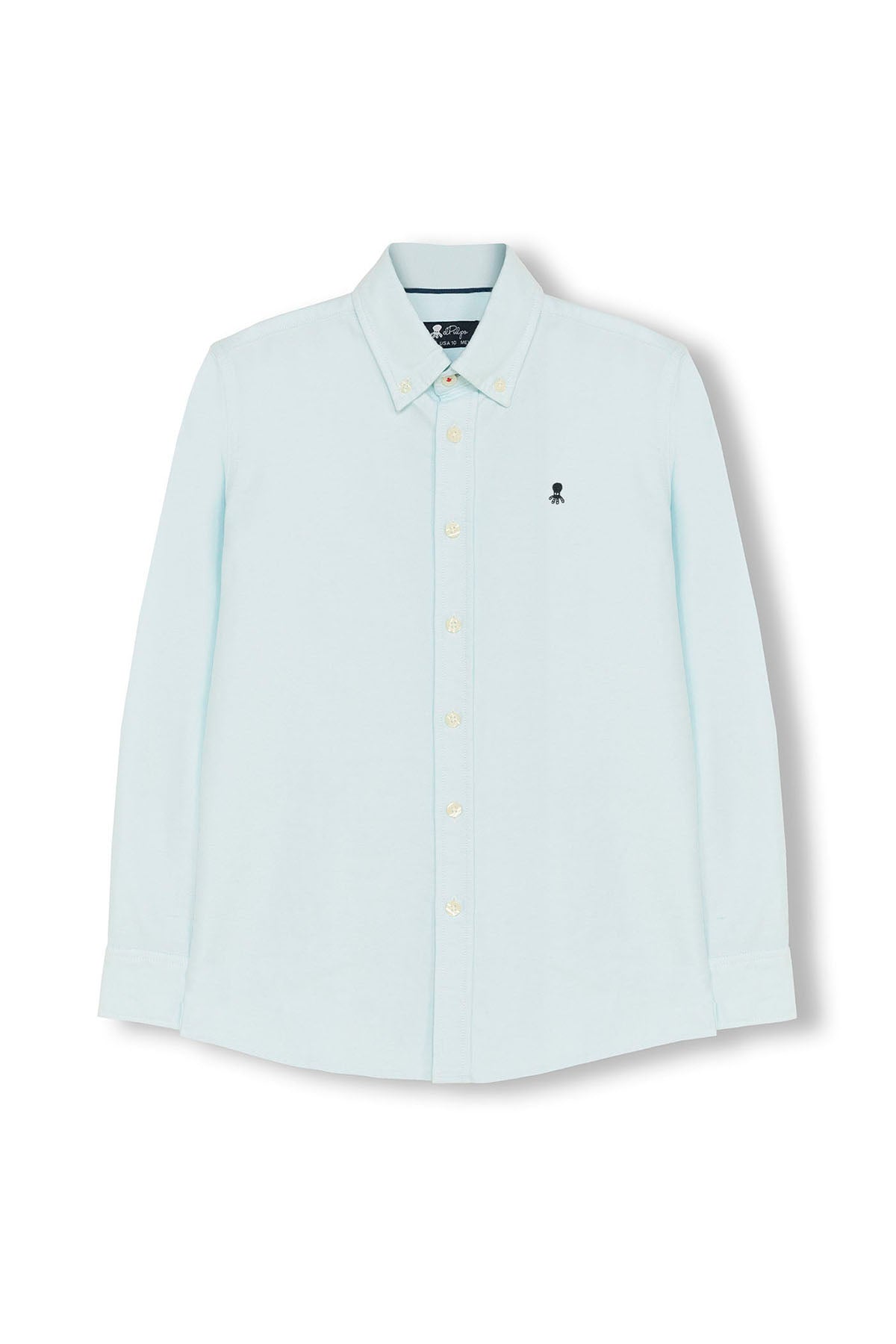 CAMISA NIÑO OXFORD CUELLO BOTÓN AZUL TURQUESA