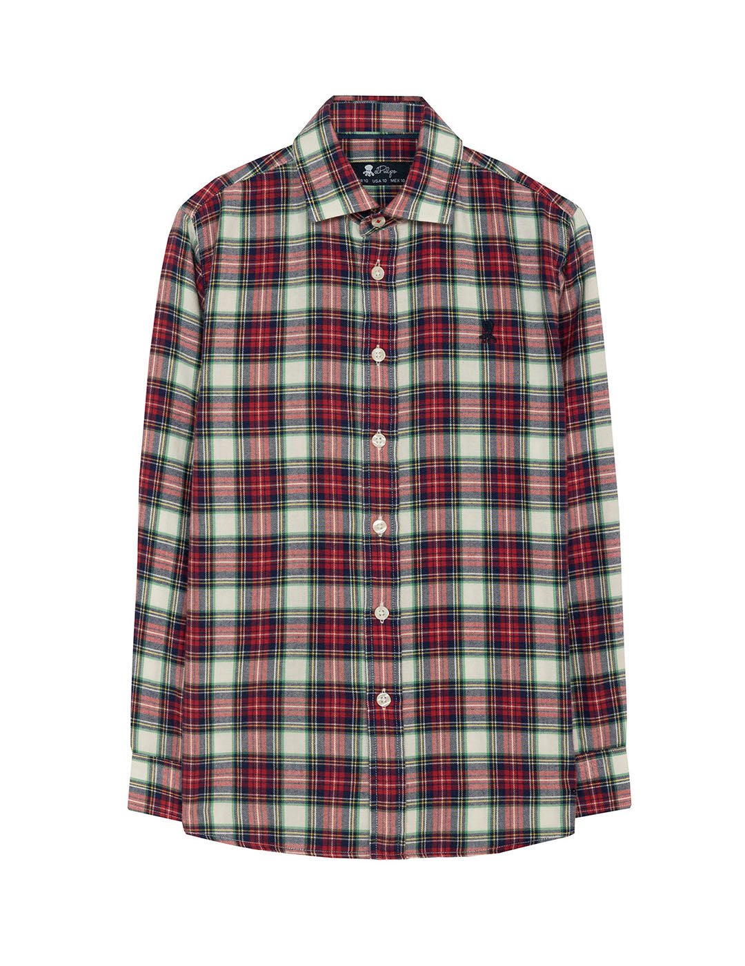 RED TWILL TRICOLOR CHECKED BOYS SHIRT