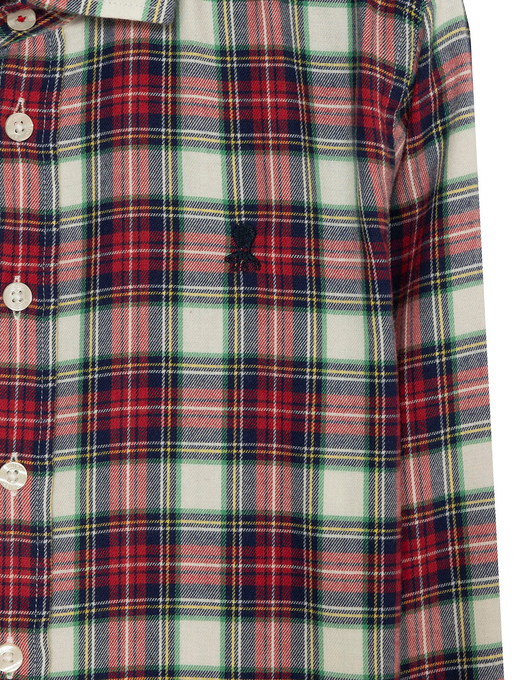 RED TWILL TRICOLOR CHECKED BOYS SHIRT