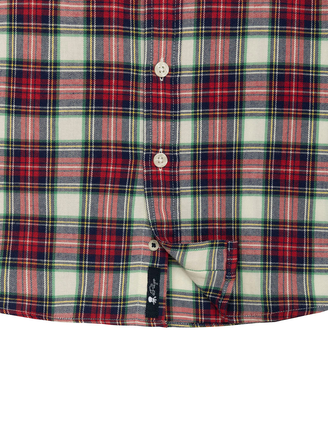 RED TWILL TRICOLOR CHECKED BOYS SHIRT