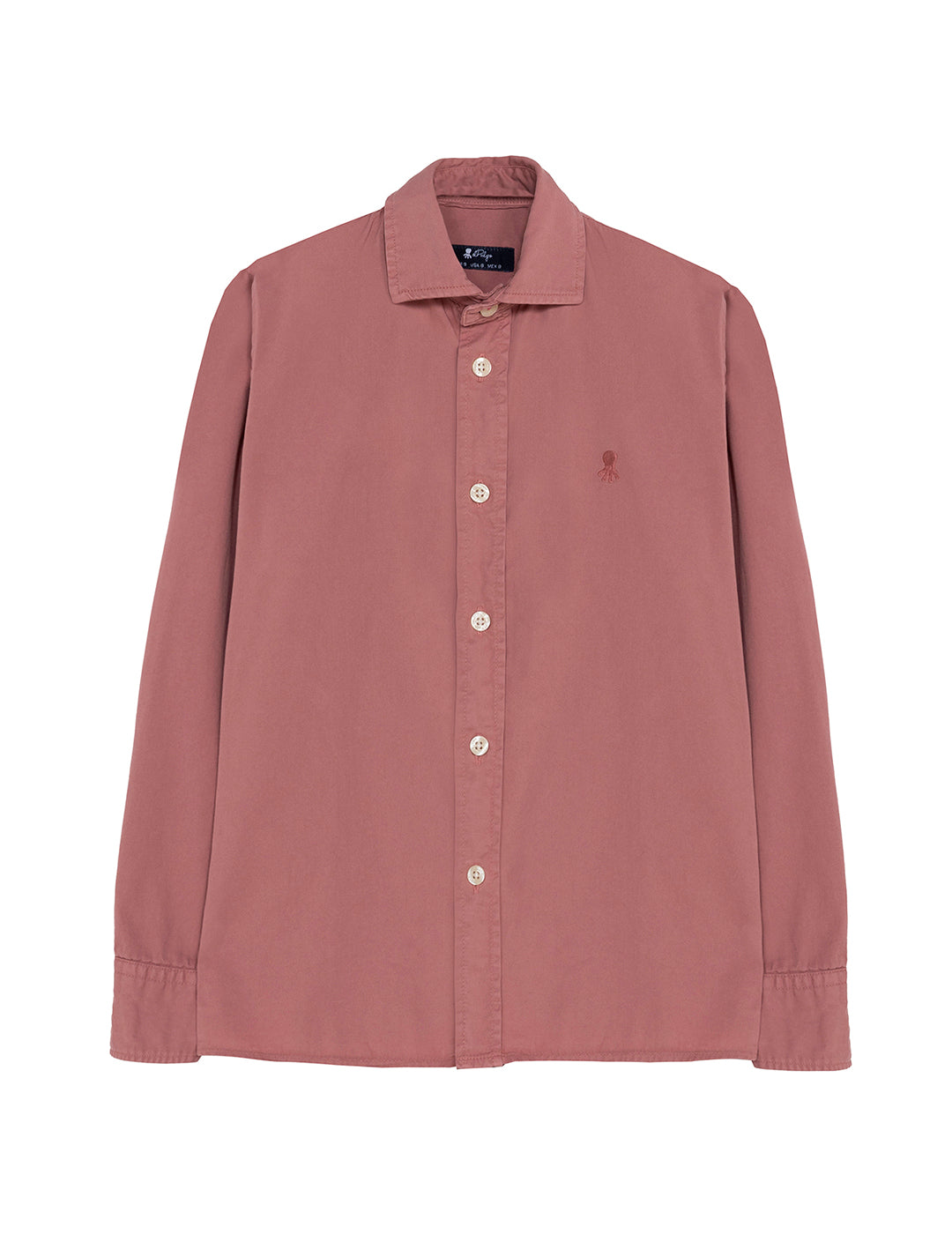 BOYS SHIRT WITH TONE-TONE LOGO IN BLUSH WASHED TWILL