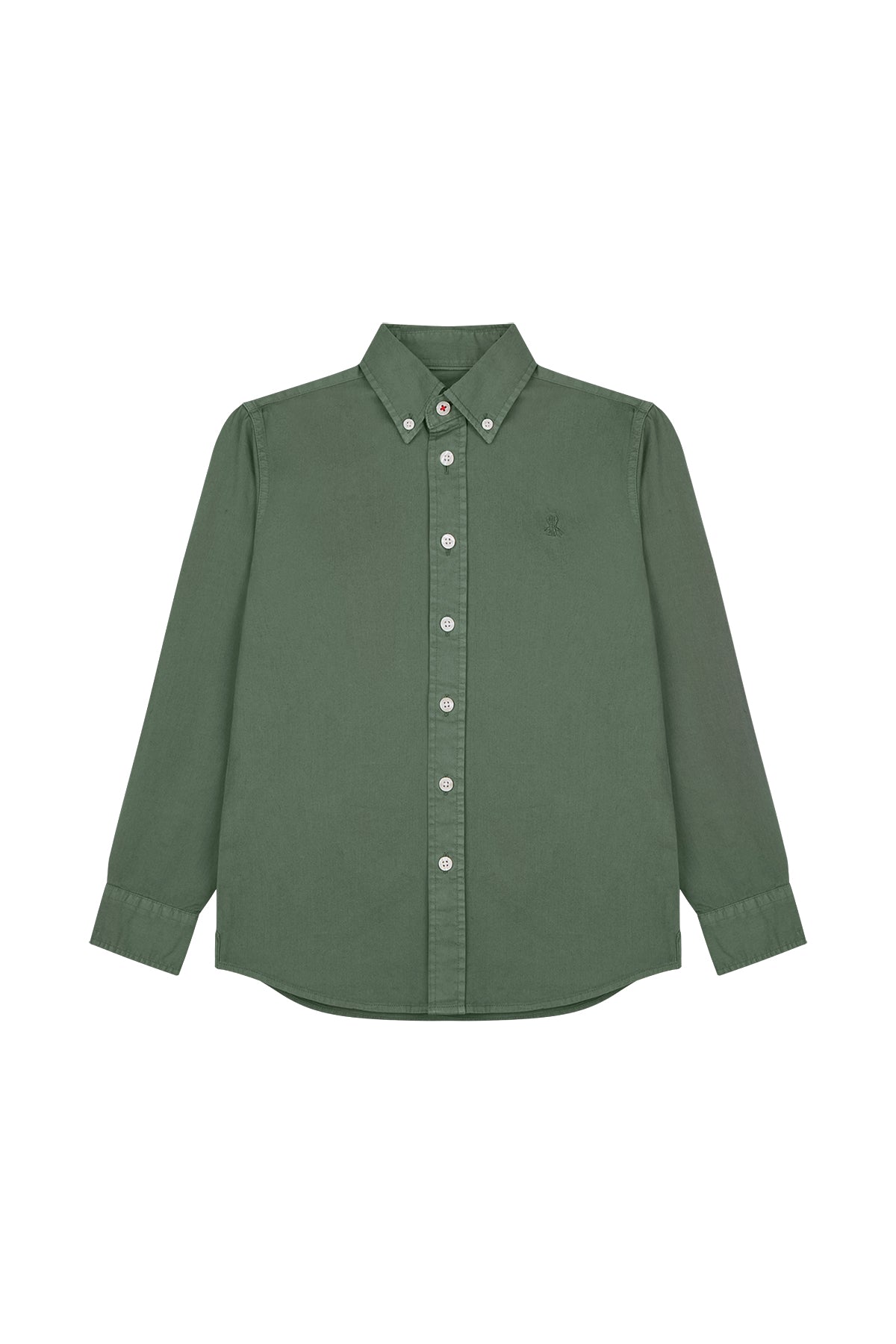 CAMISA NIÑO CASUAL SARGA TINTADA VERDE KHAKI