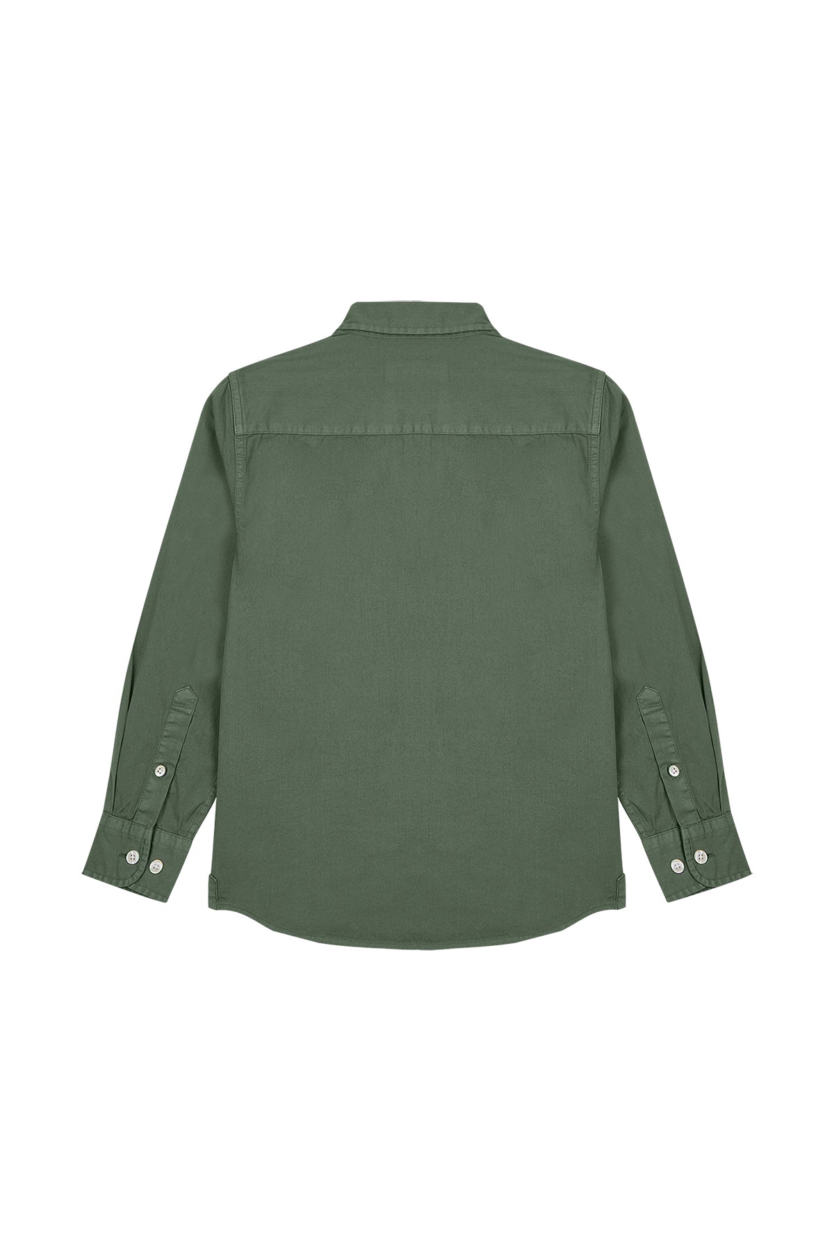 CAMISA NIÑO CASUAL SARGA TINTADA VERDE KHAKI