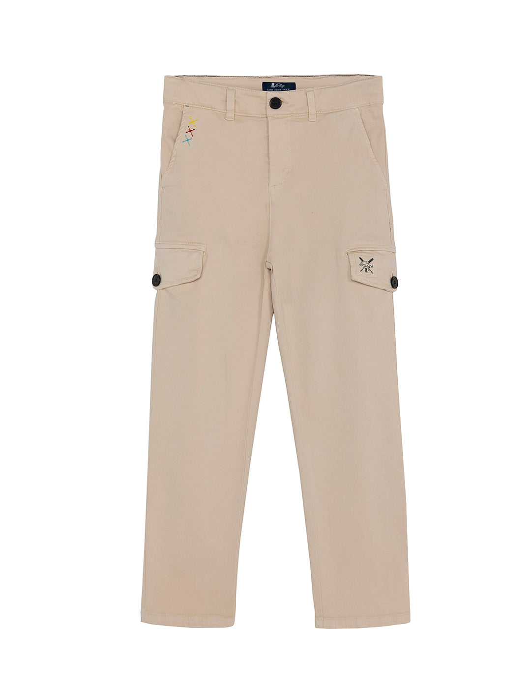 BOY'S CARGO PANTS WITH BEIGE PLATE