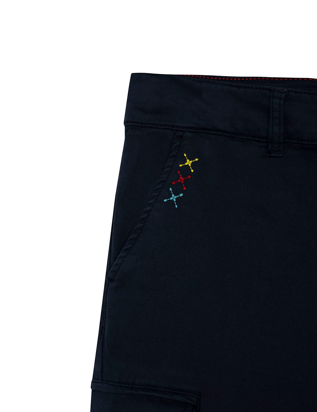 BOY'S CARGO PANTS WITH NAVY BLUE FLAP