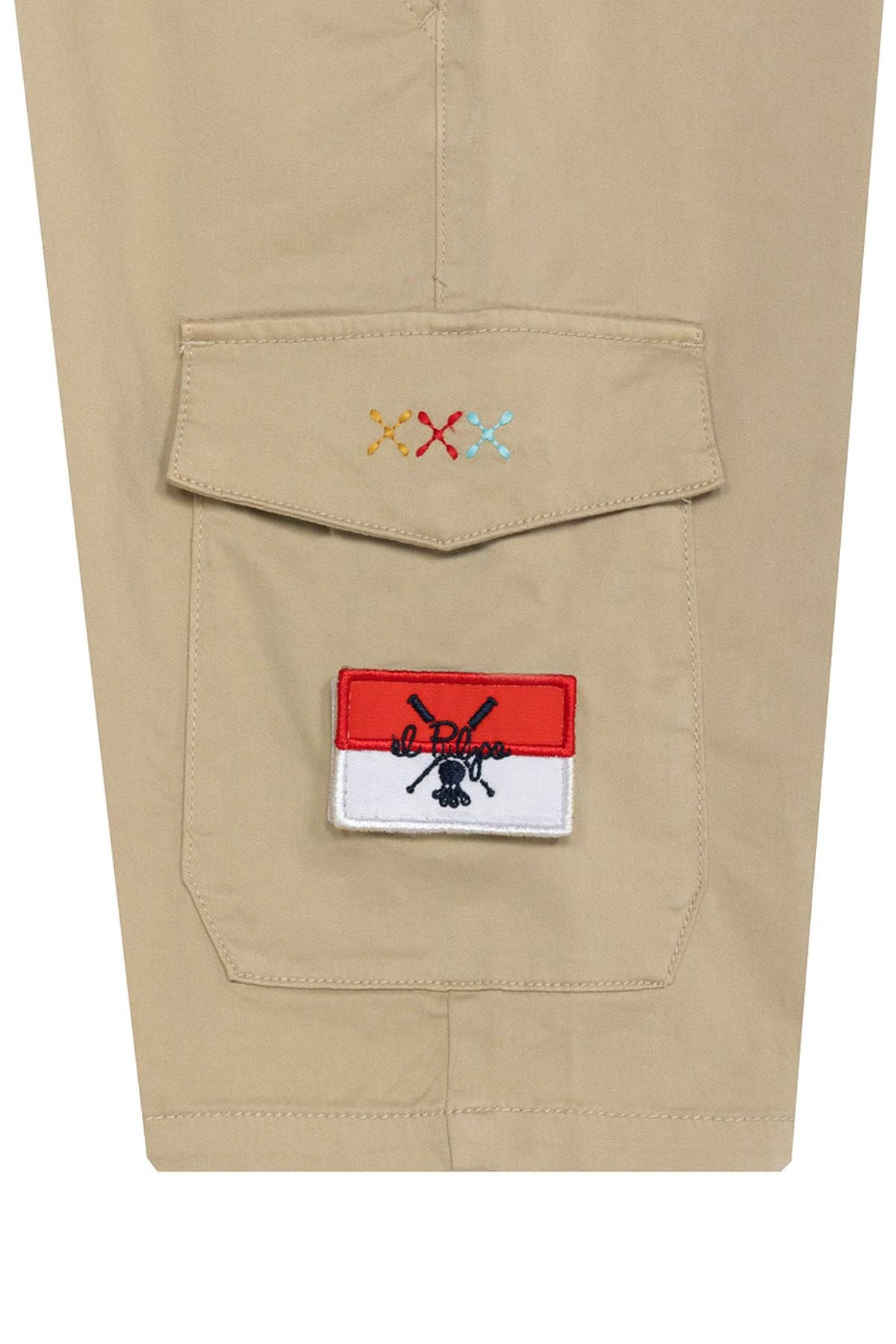 BERMUDA NIÑO PATCH CARGO BEIGE