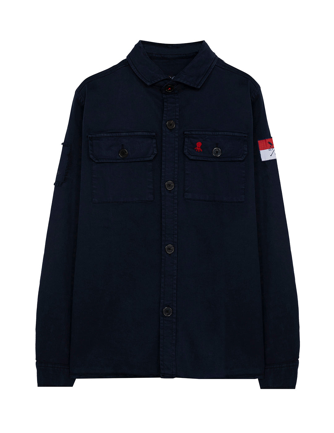 BOY'S OVERSHIRT WITH TWO NAVY BLUE POCKETS