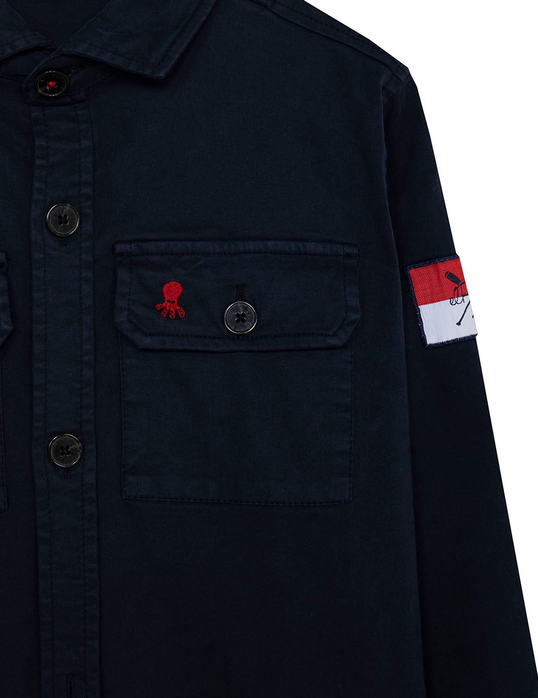 BOY'S OVERSHIRT WITH TWO NAVY BLUE POCKETS