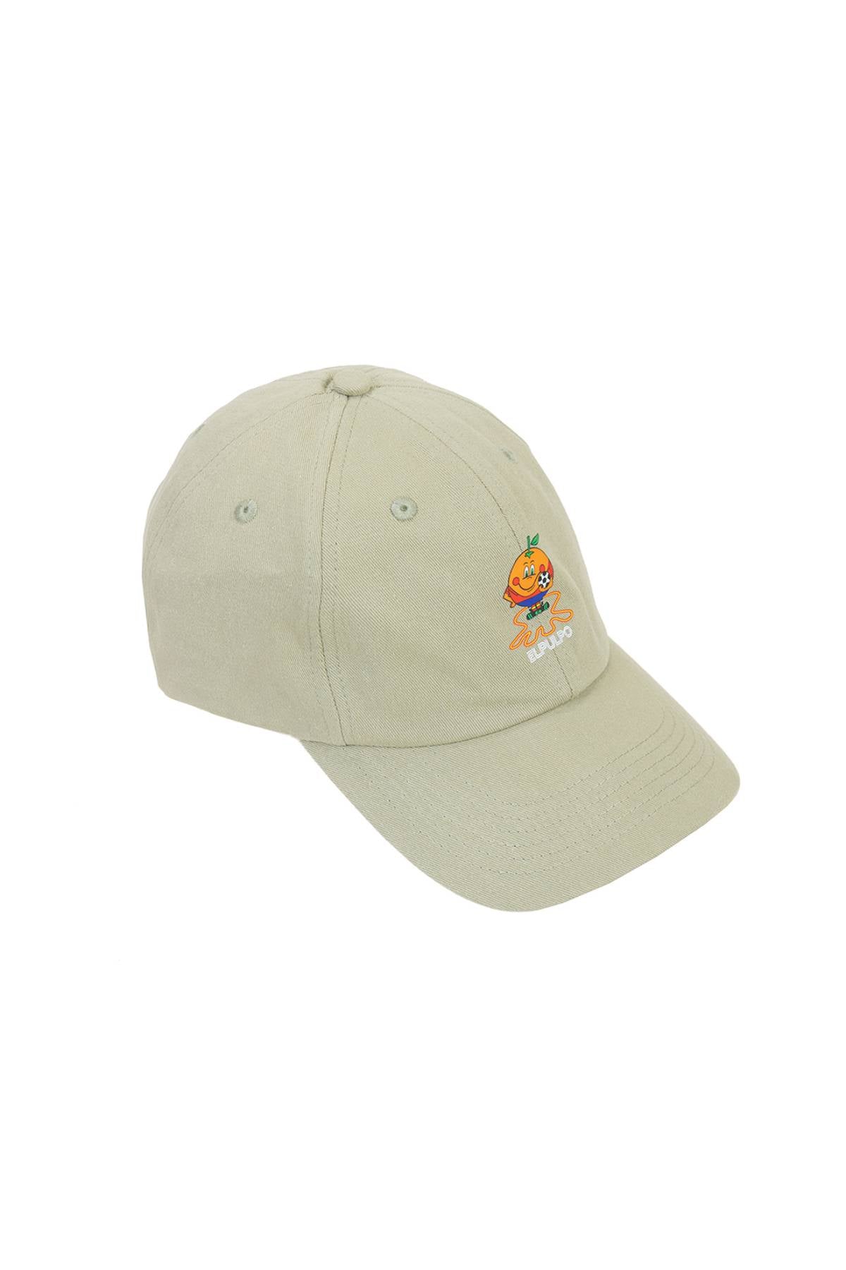 WASHED CHILDREN'S CAP WITH OCTOPUS AND SAGE GREEN ORANGE PRINT