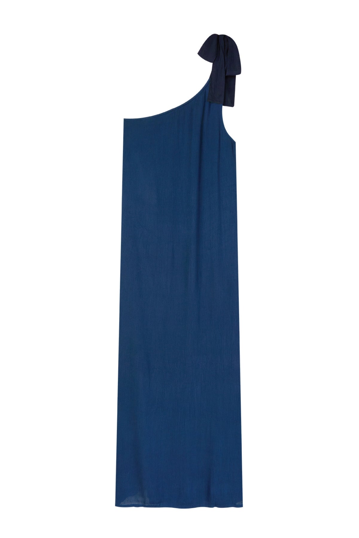 ASYMMETRIC TEEN DRESS WITH ROYAL BLUE BOW