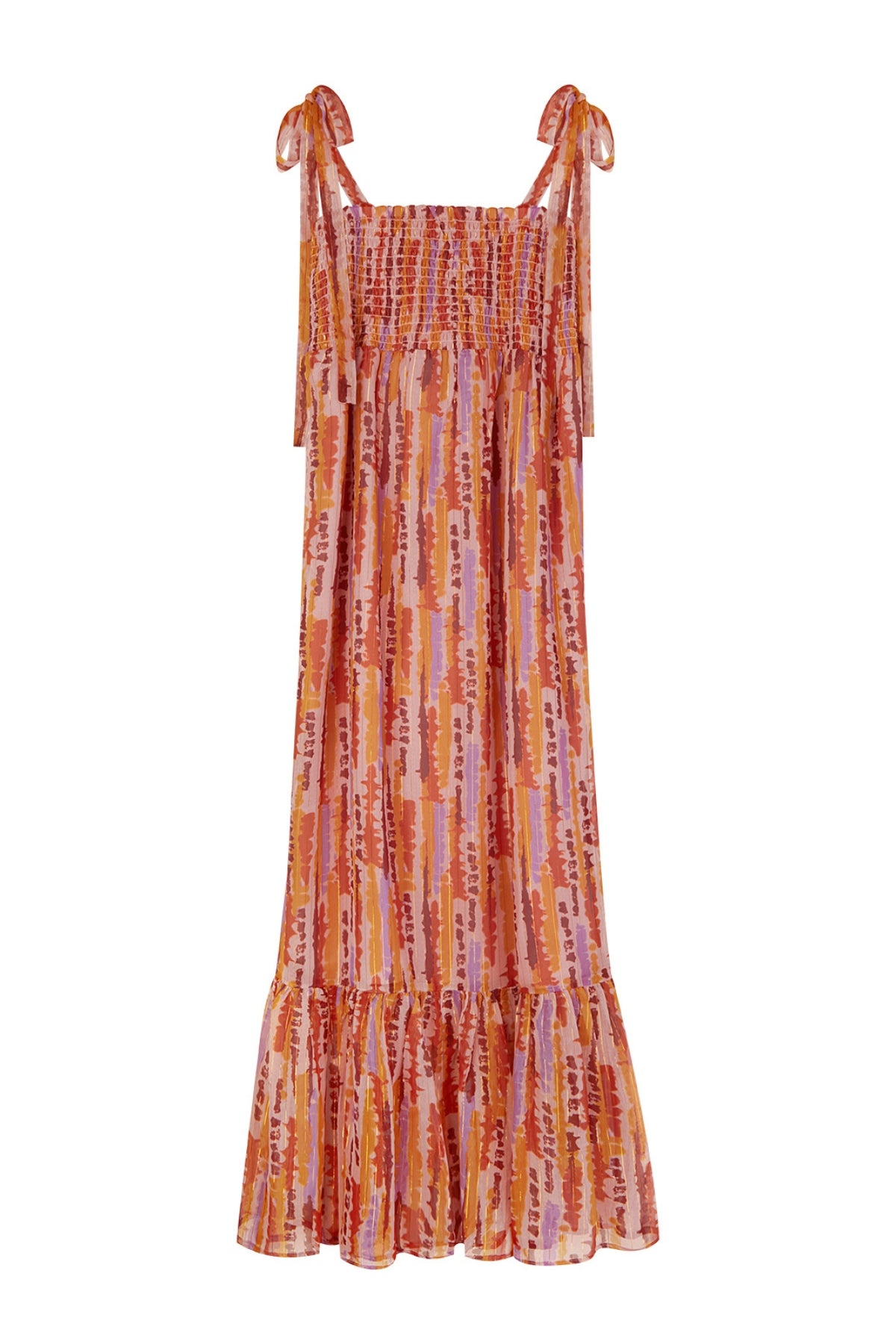 TEEN DRESS WITH MULTICOLOR LUREX STRIPES