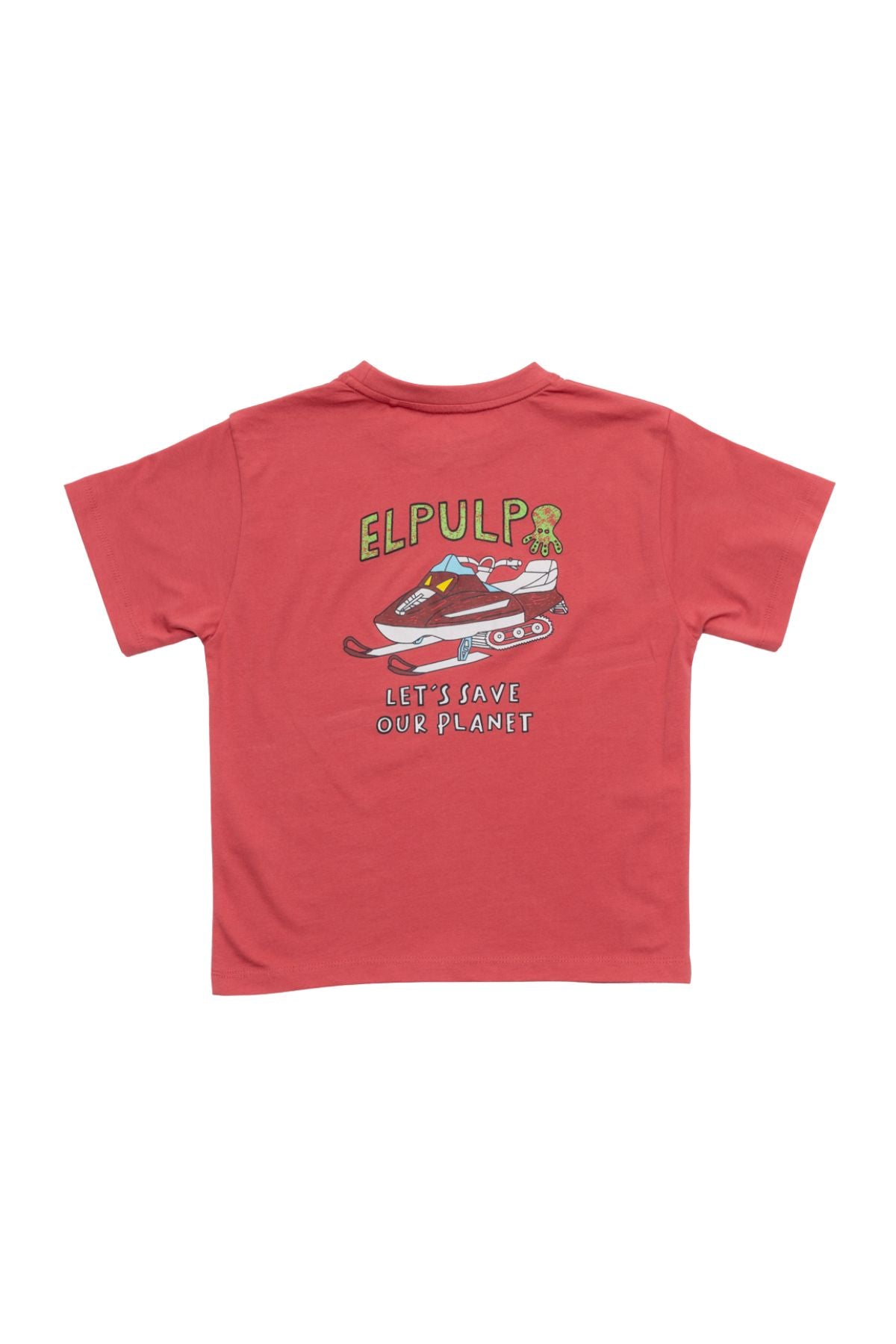CAMISETA NIÑO LET´S SAVE OUR PLANET ROJO DELAVÉ