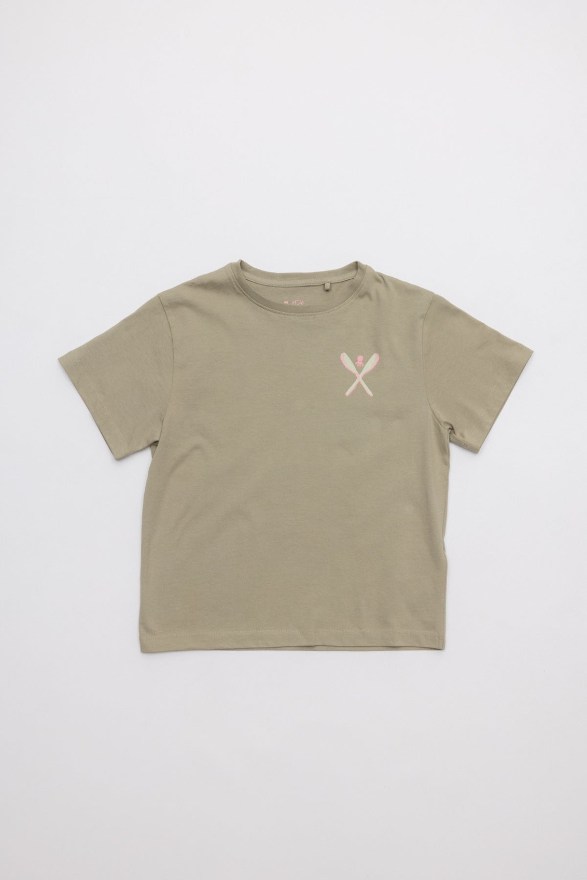 CAMISETA NIÑO PALAS DIBUJADAS VERDE KHAKI
