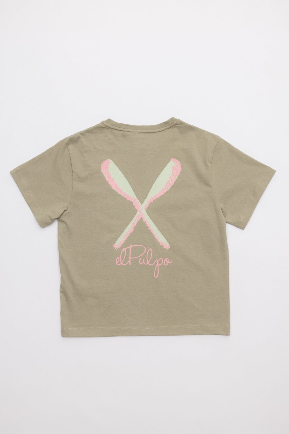 CAMISETA NIÑO PALAS DIBUJADAS VERDE KHAKI