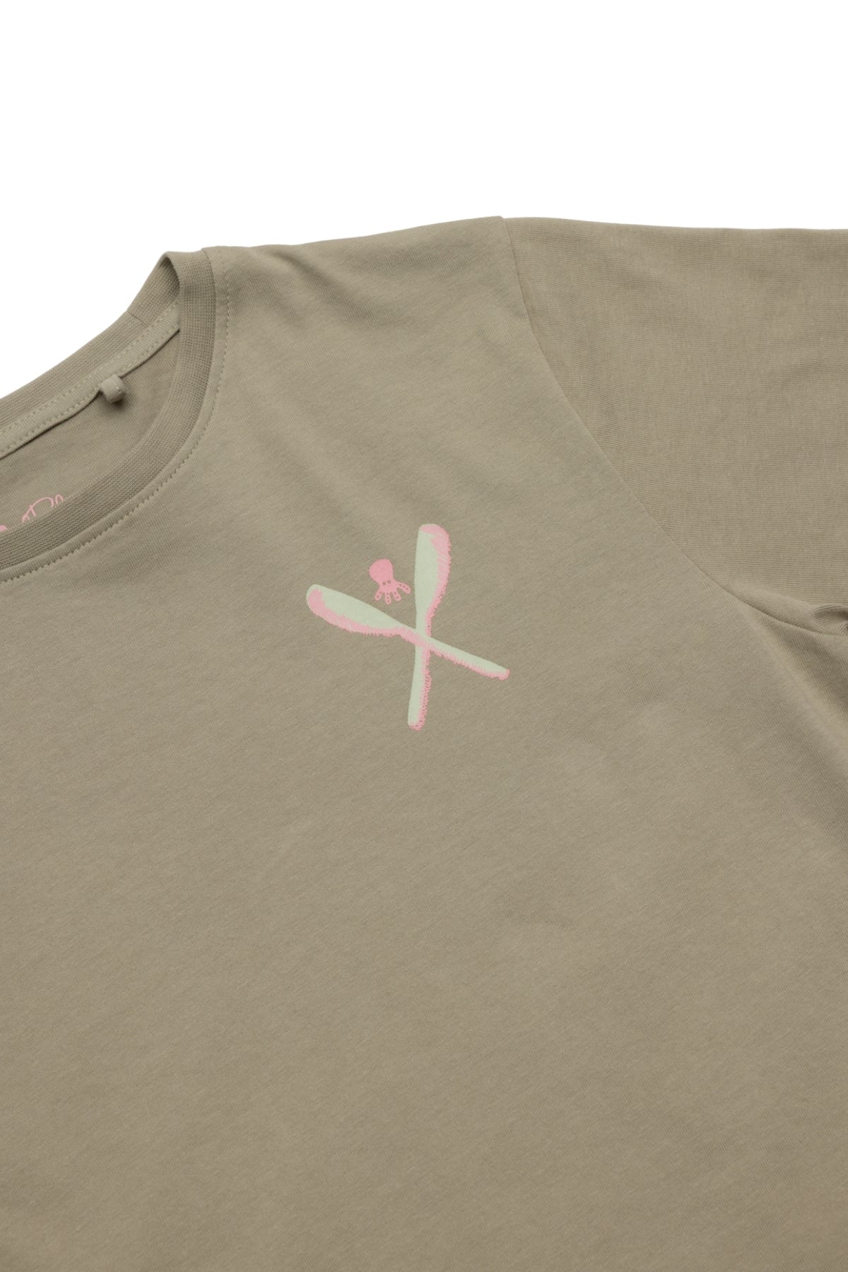 CAMISETA NIÑO PALAS DIBUJADAS VERDE KHAKI