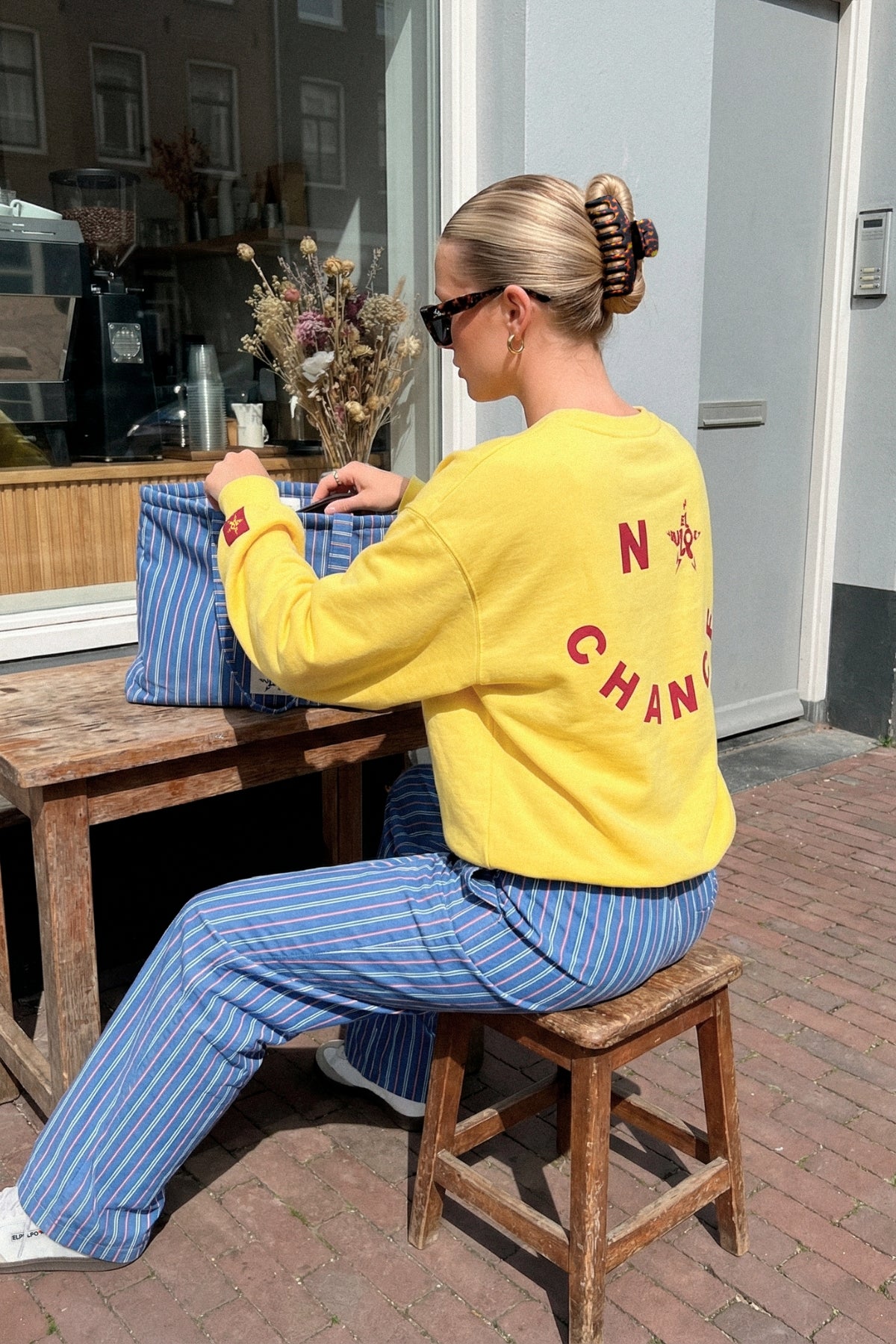 Sudadera teen no chance amarillo claro