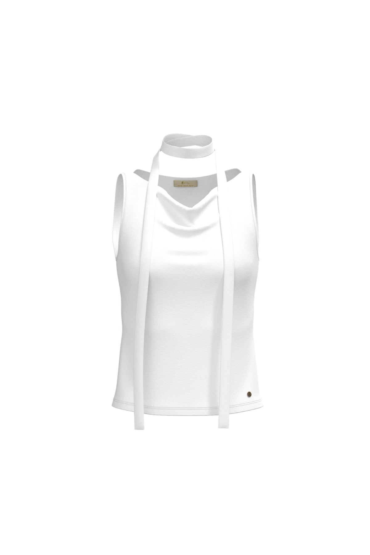 Top teen drapeado foulard blanco puro