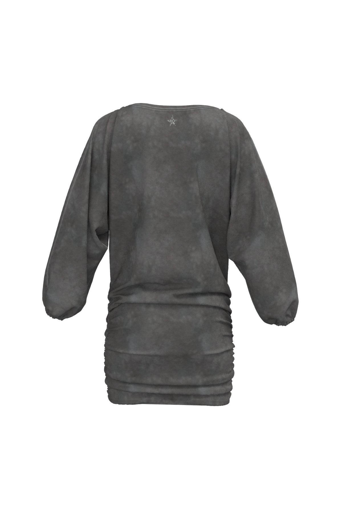 Vestido teen drapeado manga larga antracita