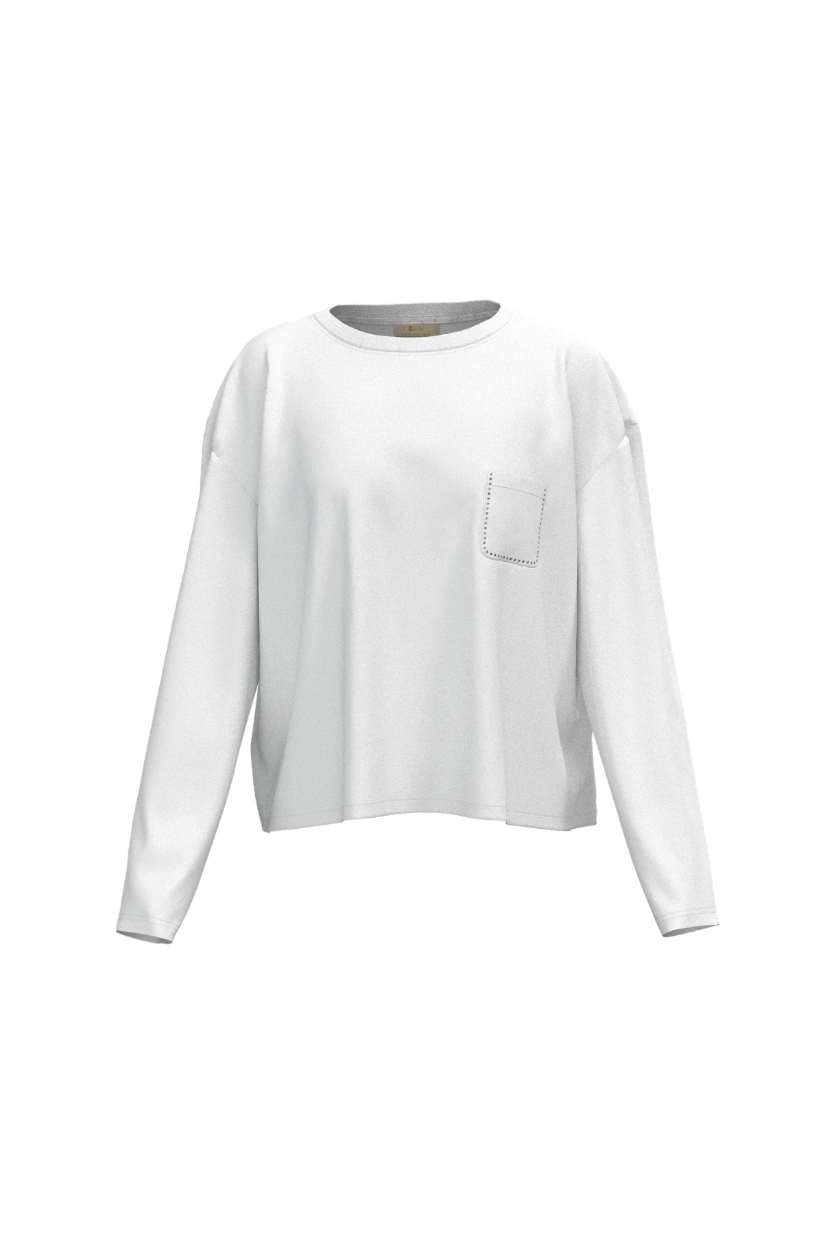 Camiseta teen bolsillo tachas blanco puro