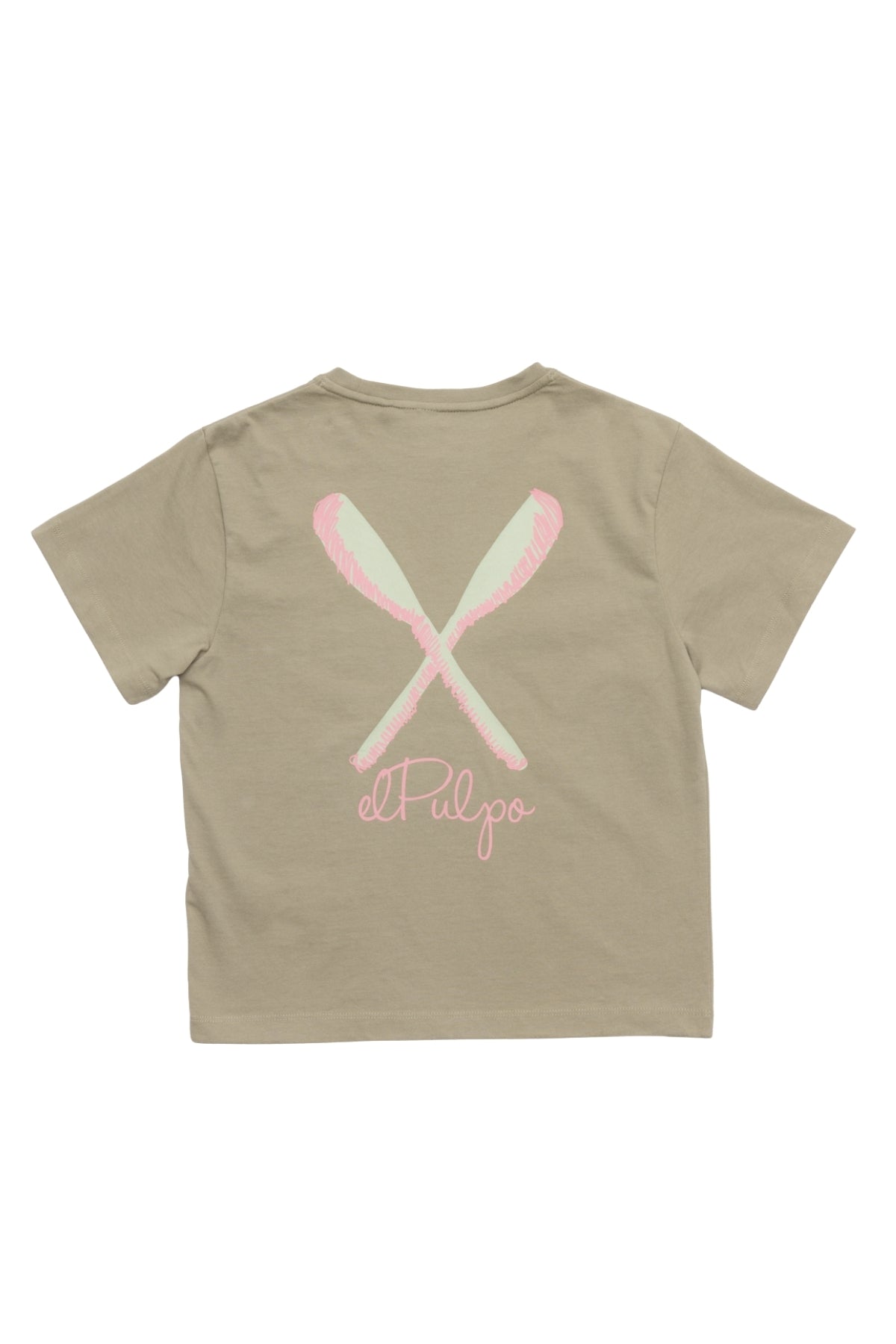CAMISETA NIÑO PALAS DIBUJADAS VERDE KHAKI
