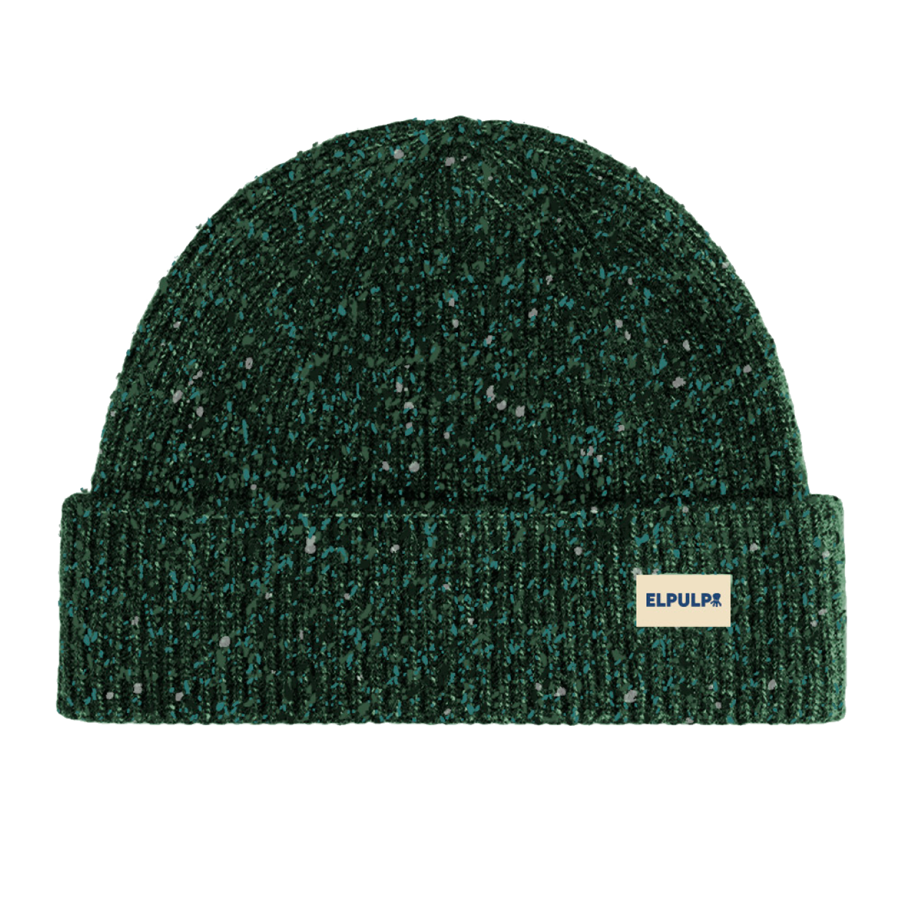 Gorro de malha mármore verde-garrafa