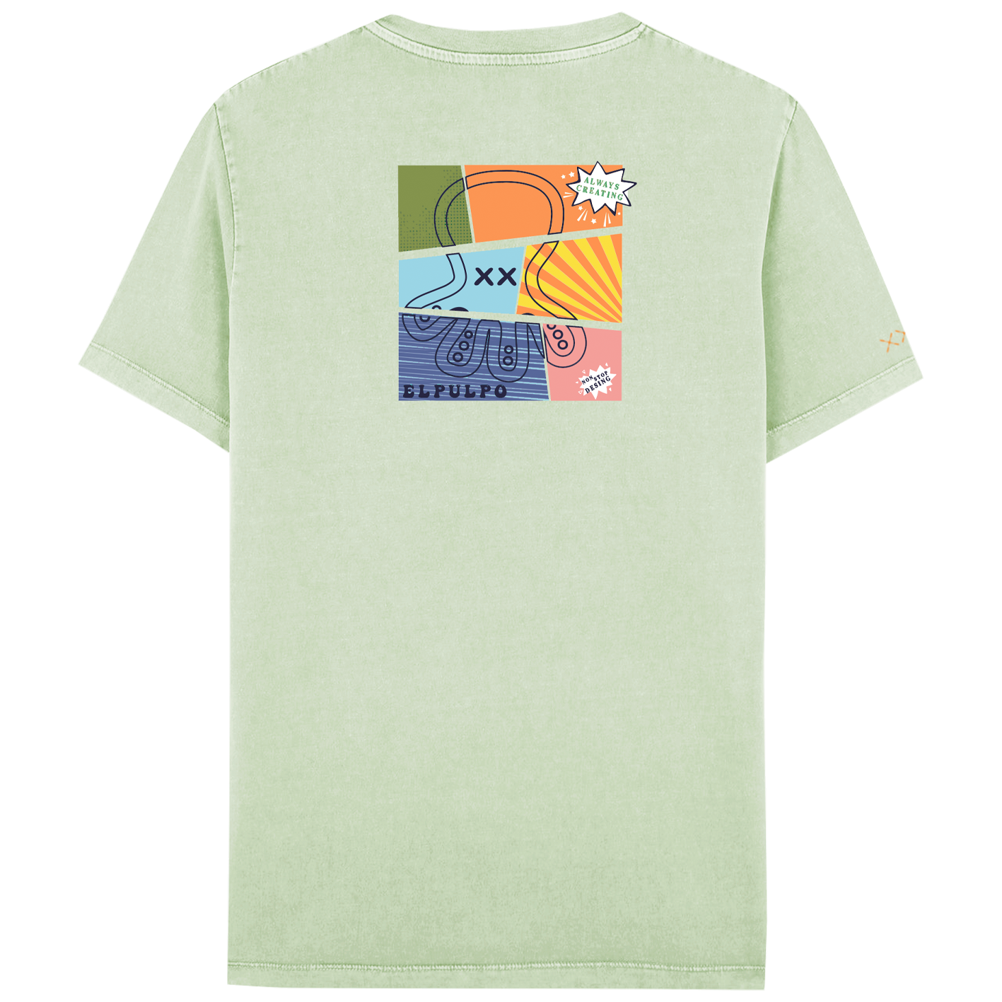 MINT GREEN COMIC PRINT T-SHIRT