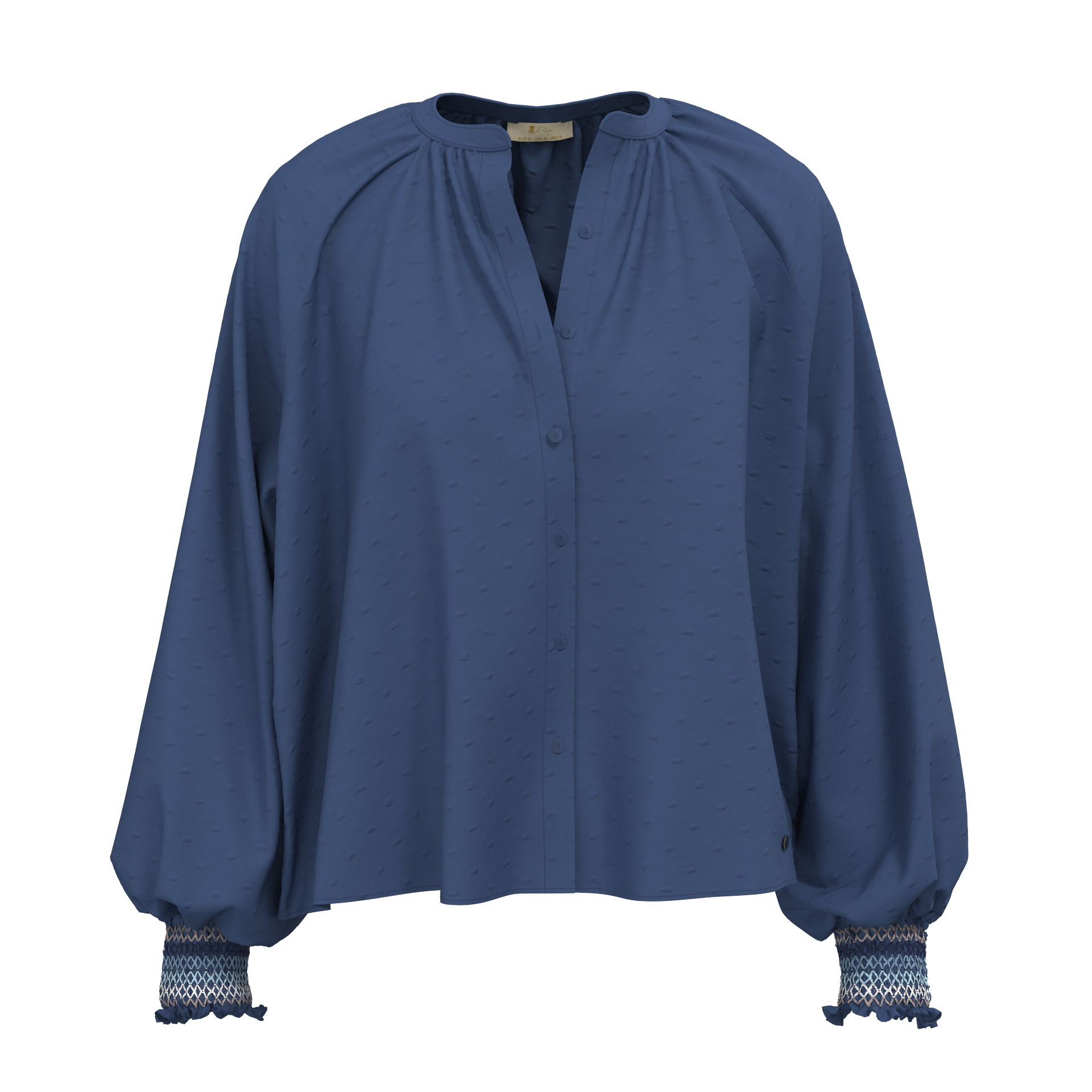 Blusa teen plumeti puños elásticos índigo