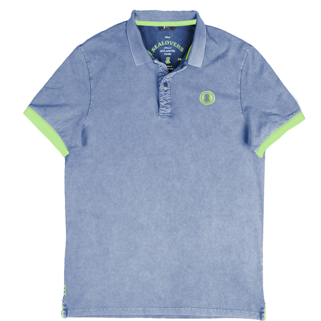 POLO LAVADO PARCHE CONTRASTE ÍNDIGO