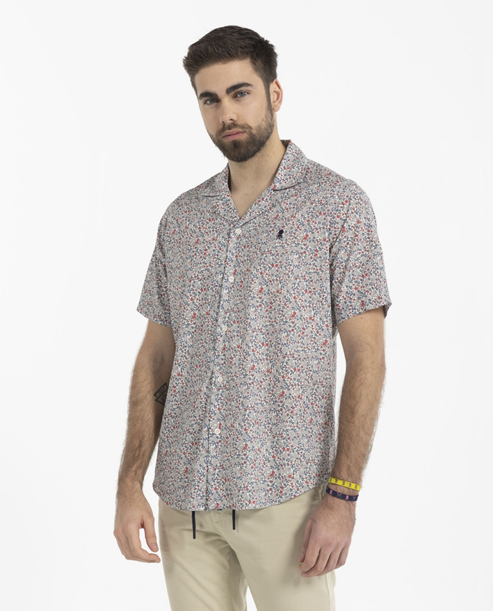 CAMISA COMBINED FLOWER SHORT SLEEVE GRIS VIGORÉ