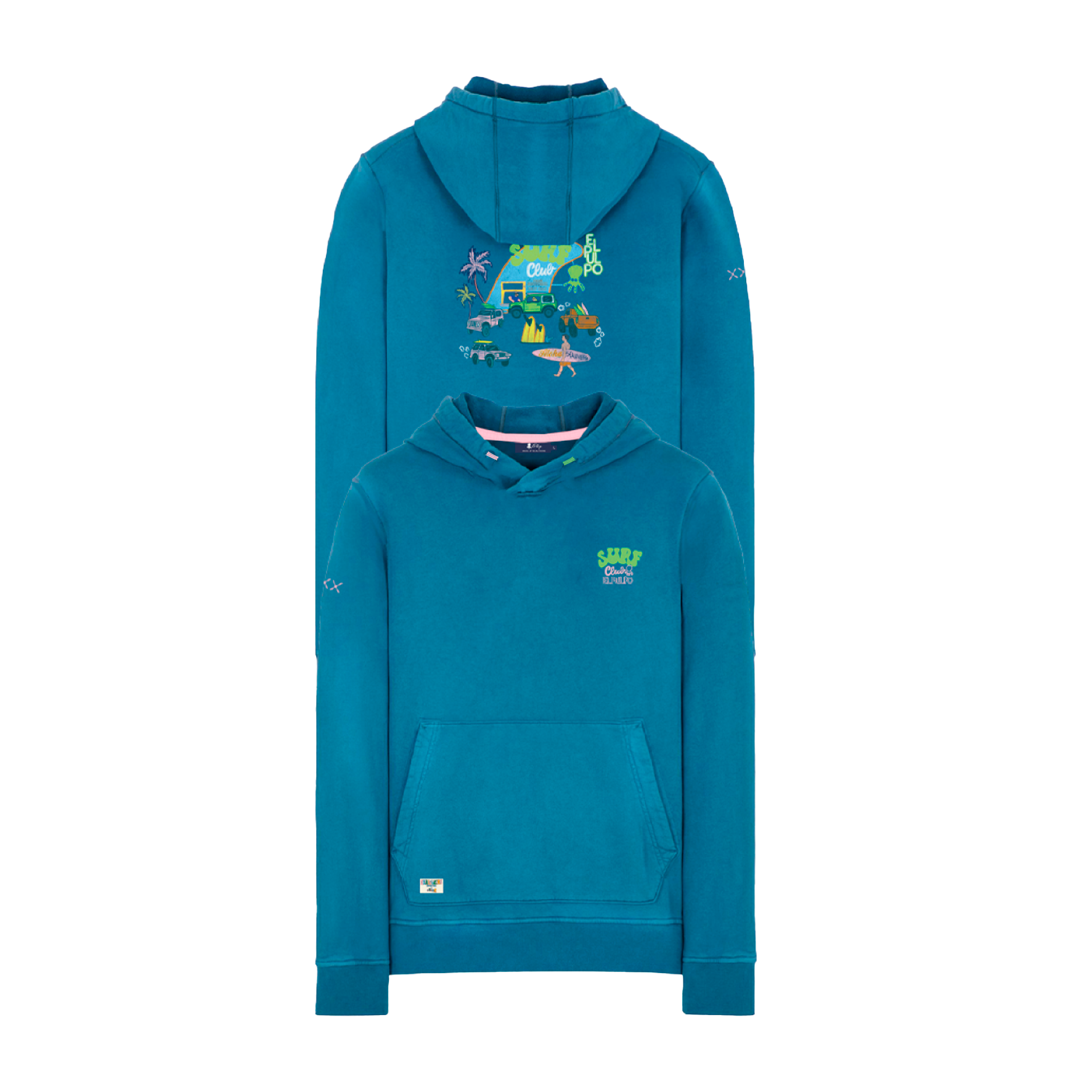 SUDADERA NIÑO CAPUCHA ESTAMPADO PICK UP SURFBOARD AZUL ZAFIRO