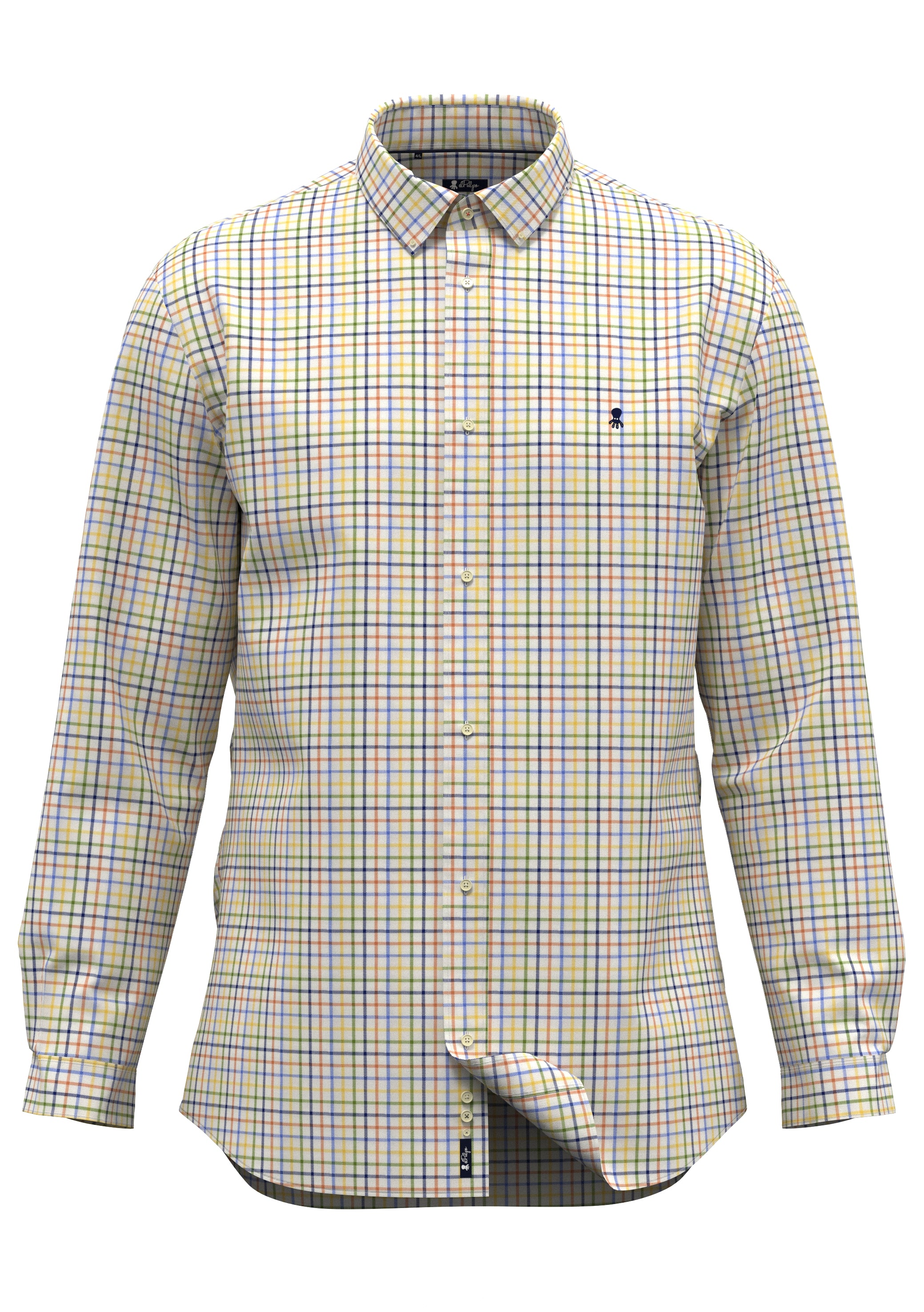 MULTICOLOR CHECKED OXFORD BUTTON COLLAR SHIRT