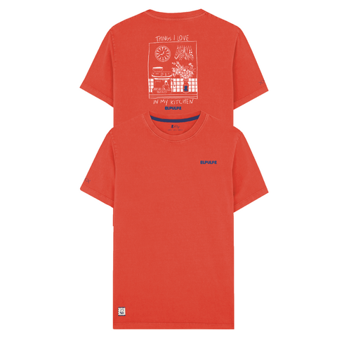 Camiseta estampado my kitchen rojo