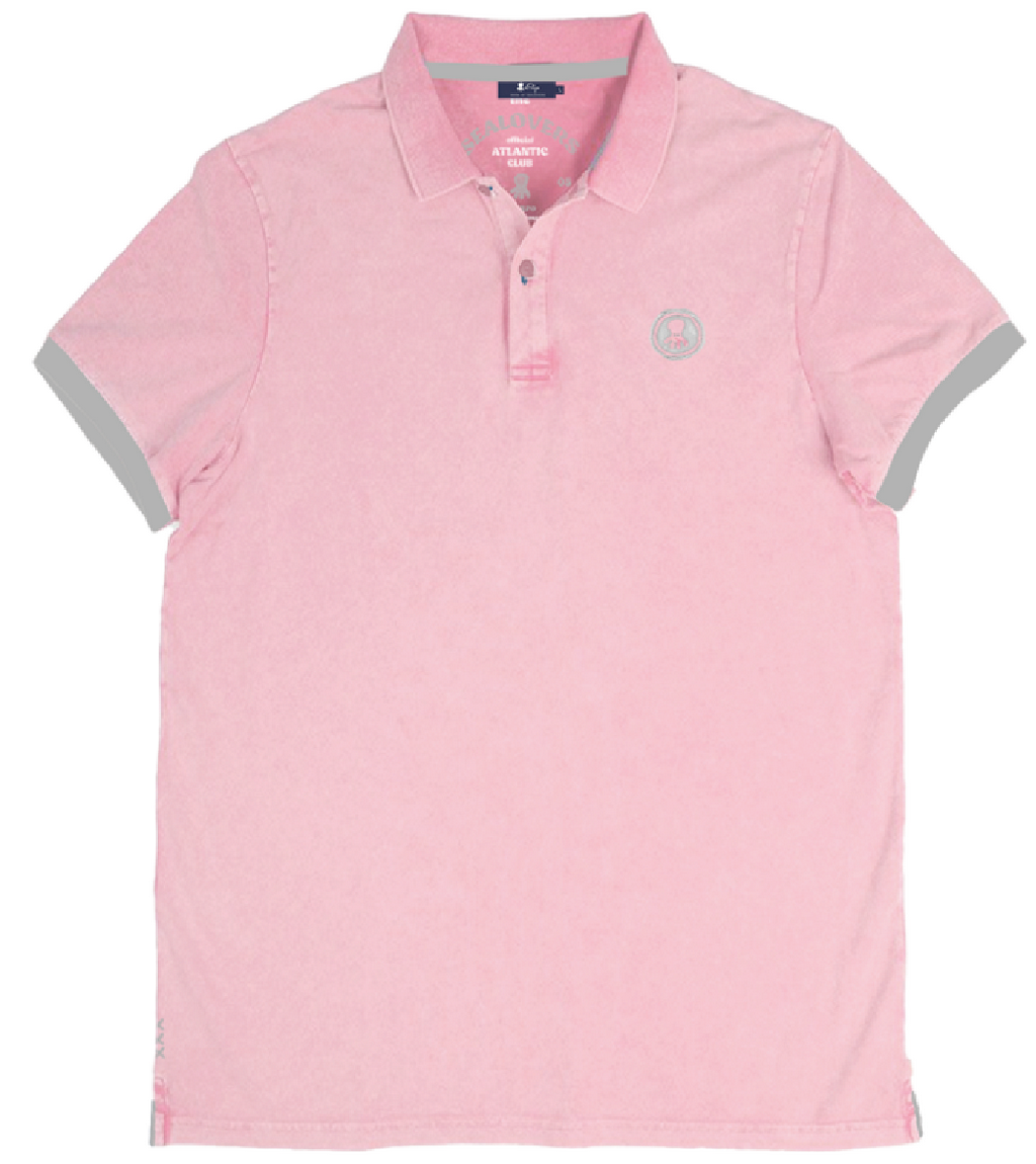 POLO LAVADO PARCHE CONTRASTE ROSA