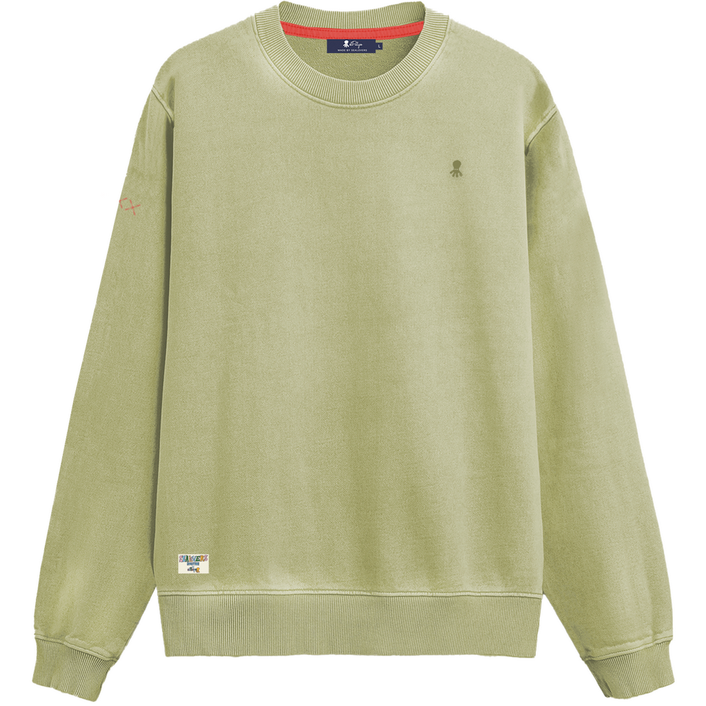 SUDADERA BORDADO A TONO ELPULPO VERDE SALVIA