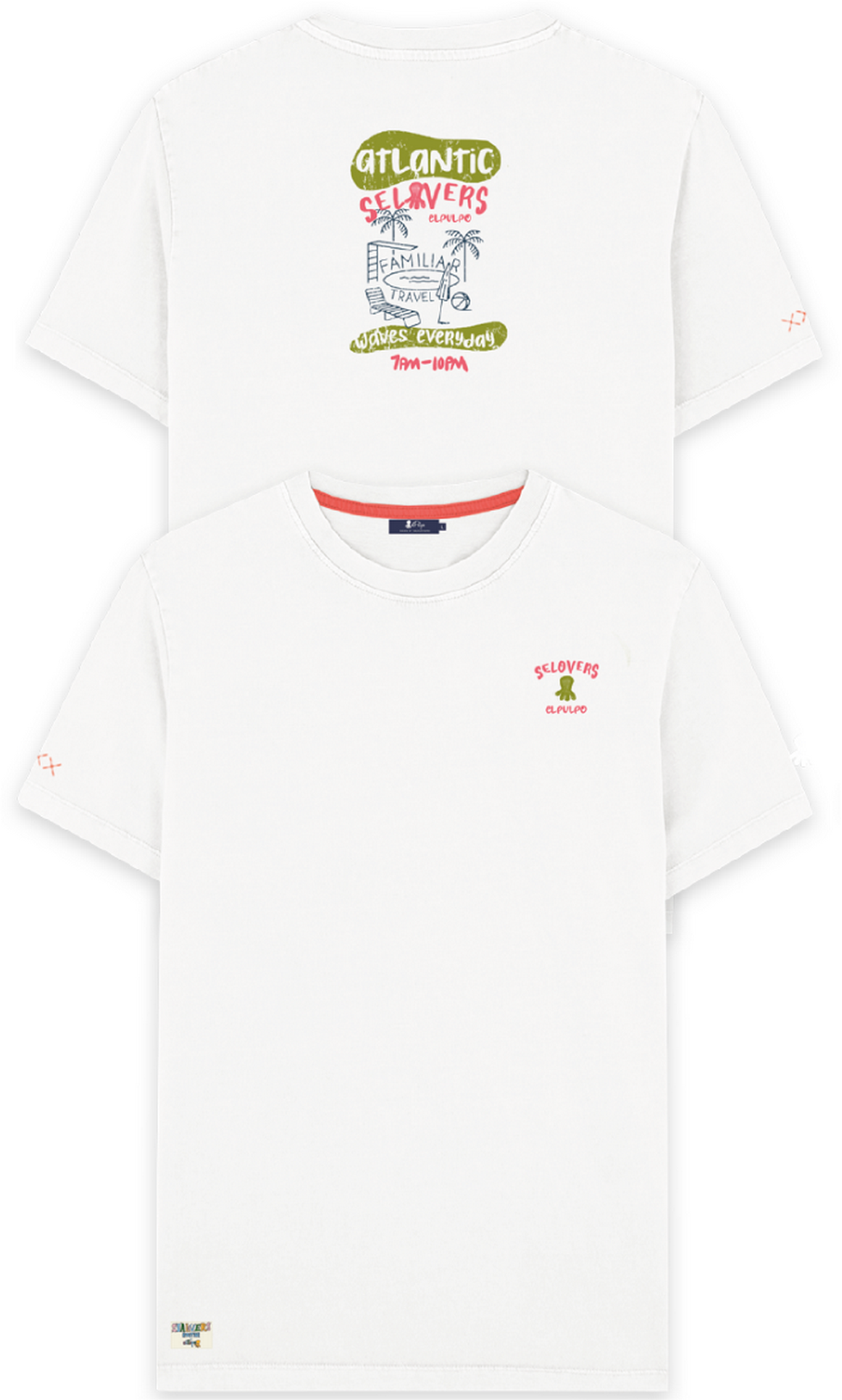 PURE WHITE TRAVEL FAMILY PRINT T-SHIRT
