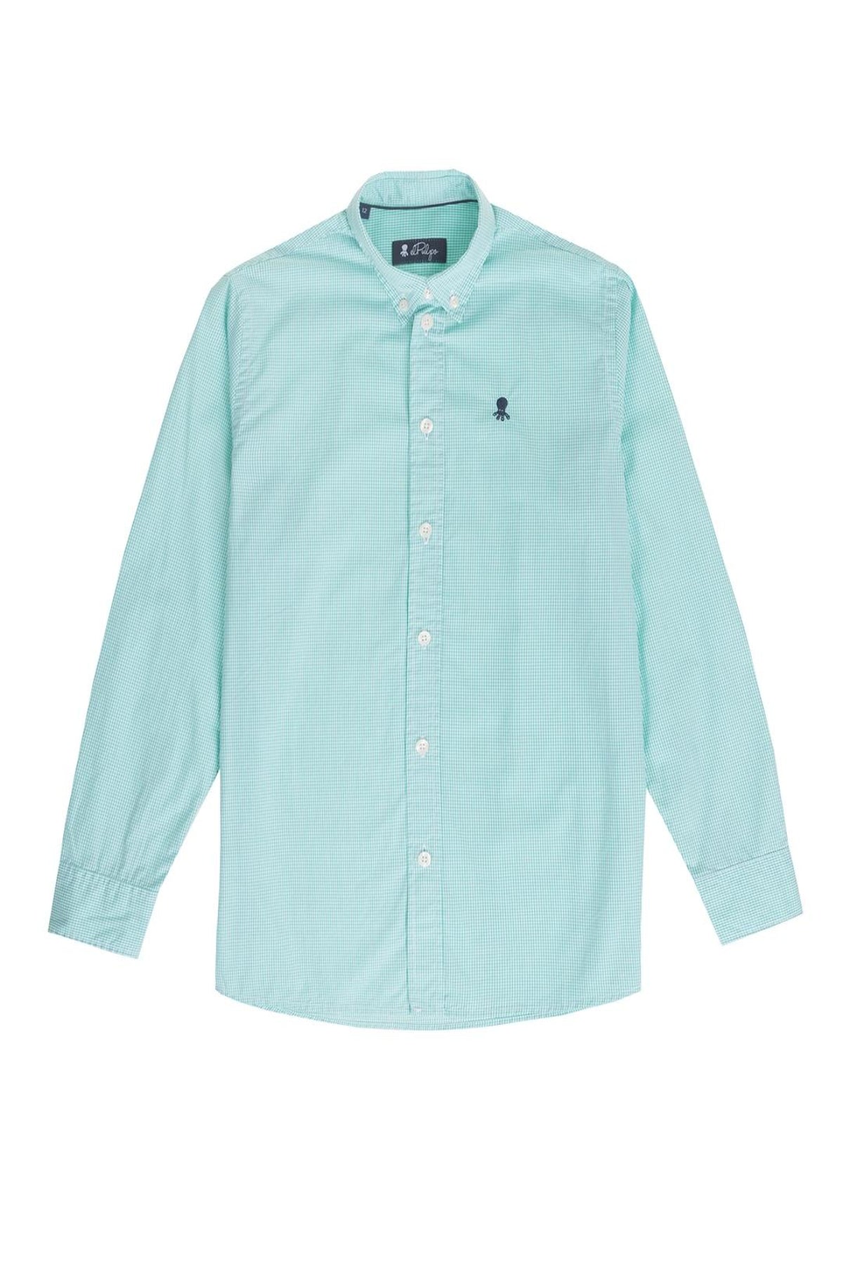 GREEN MICRO CHECK BOYS SHIRT