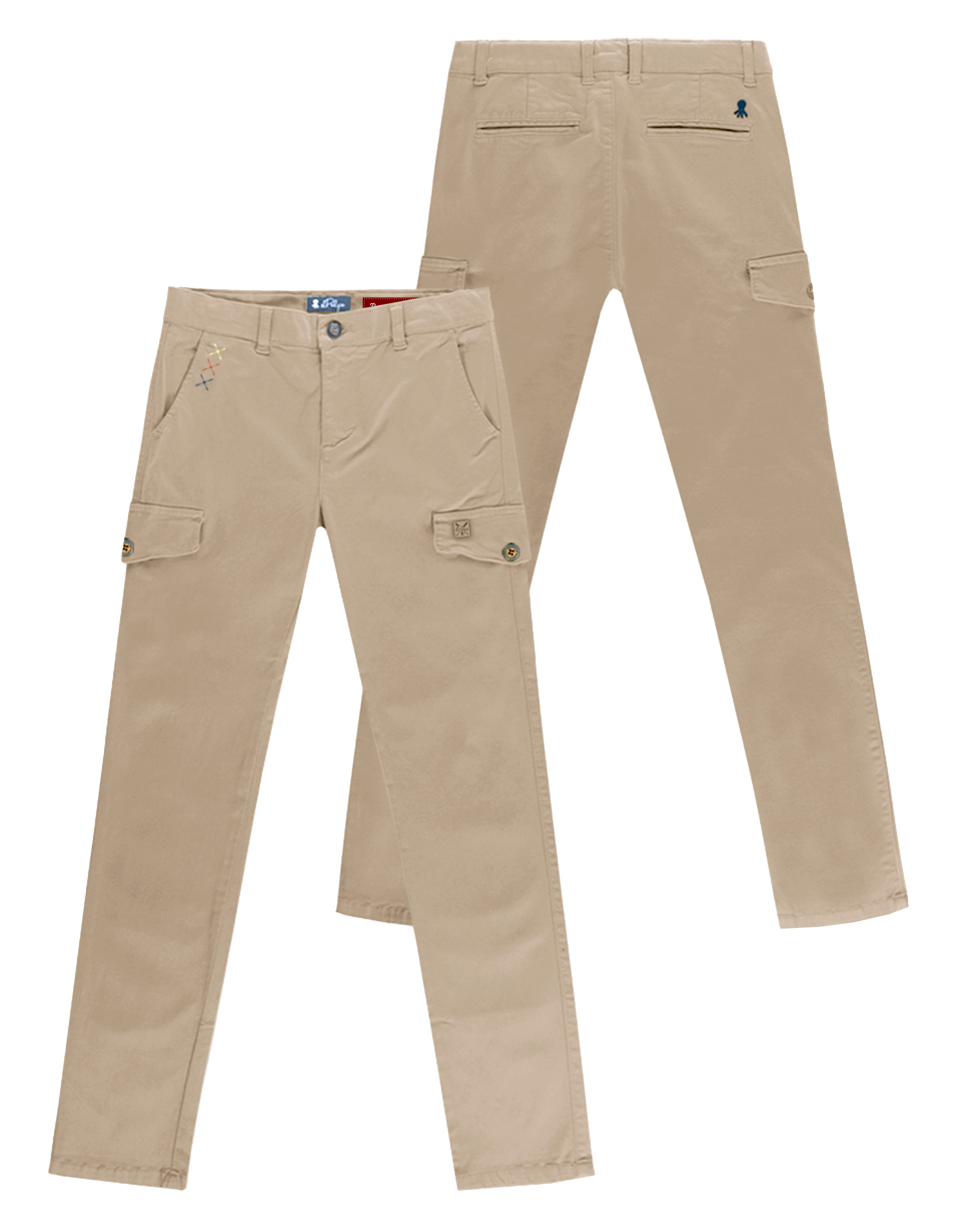 PANTALON CARGO SATIN BEIGE