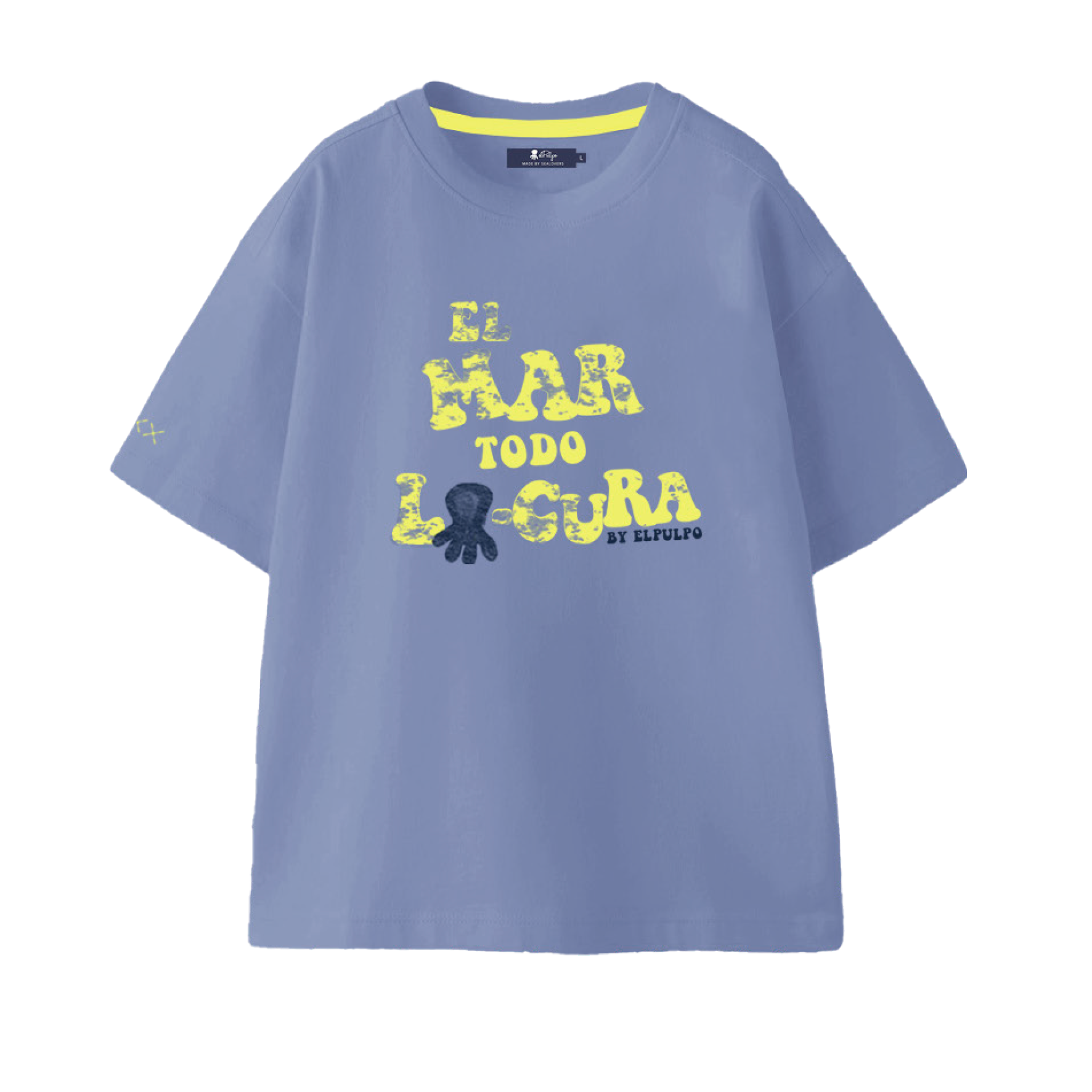 CAMISETA NIÑO OVERSIZE EL MAR TODO LOCURA ÍNDIGO