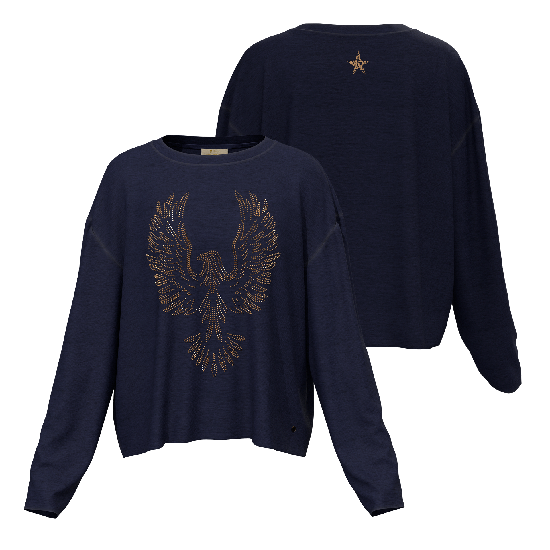 Camiseta teen manga larga águila azul marino delavé