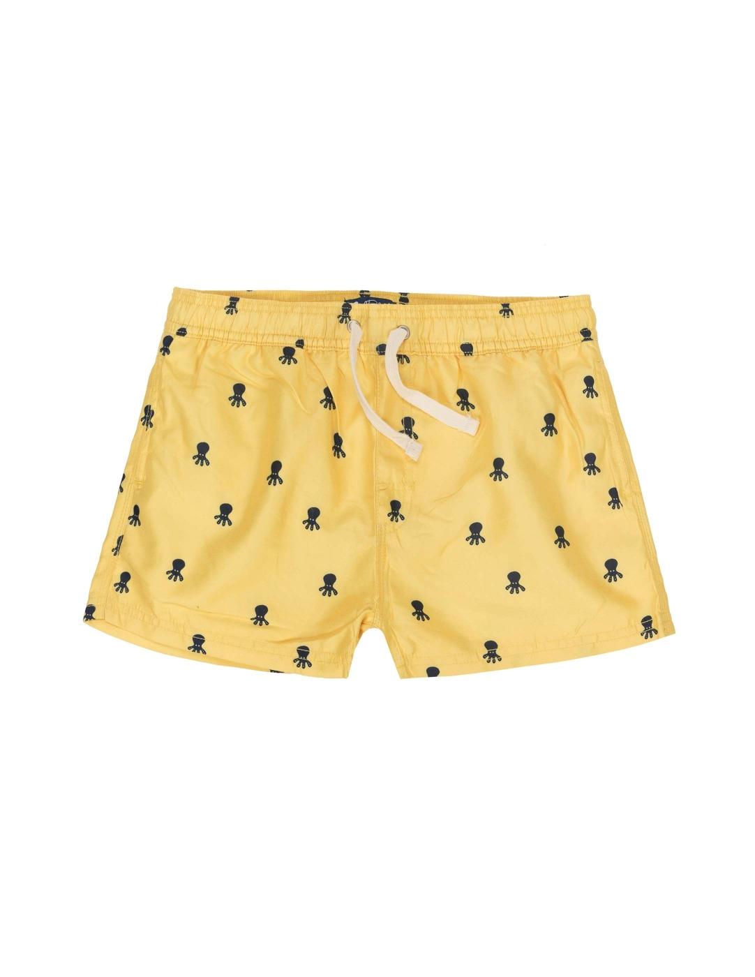 BASIC BOY'S SWIMSUIT WITH YELLOW LOGO