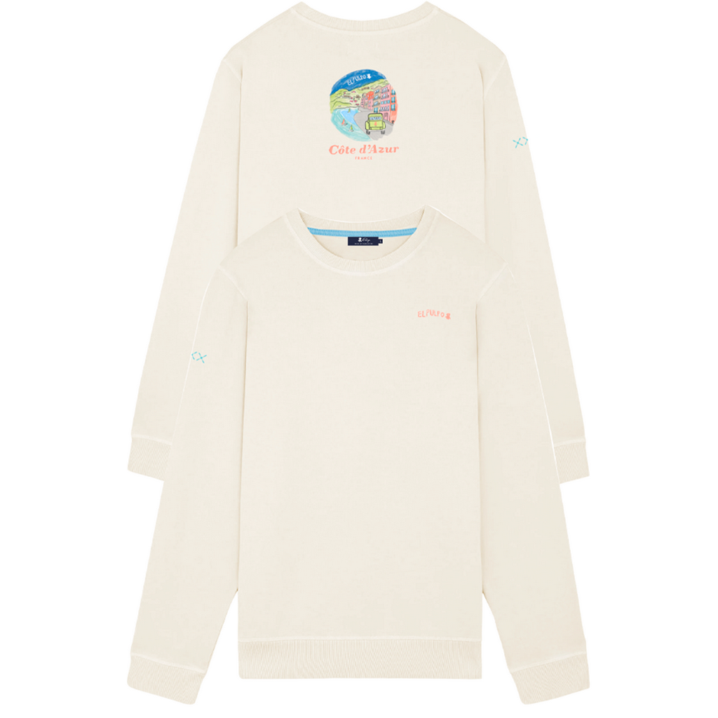 SUDADERA ESTAMPADO COTE DE AZUR BLANCO ROTO