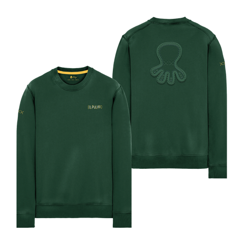 SUDADERA LOGO TEJIDO VERDE BOTELLA