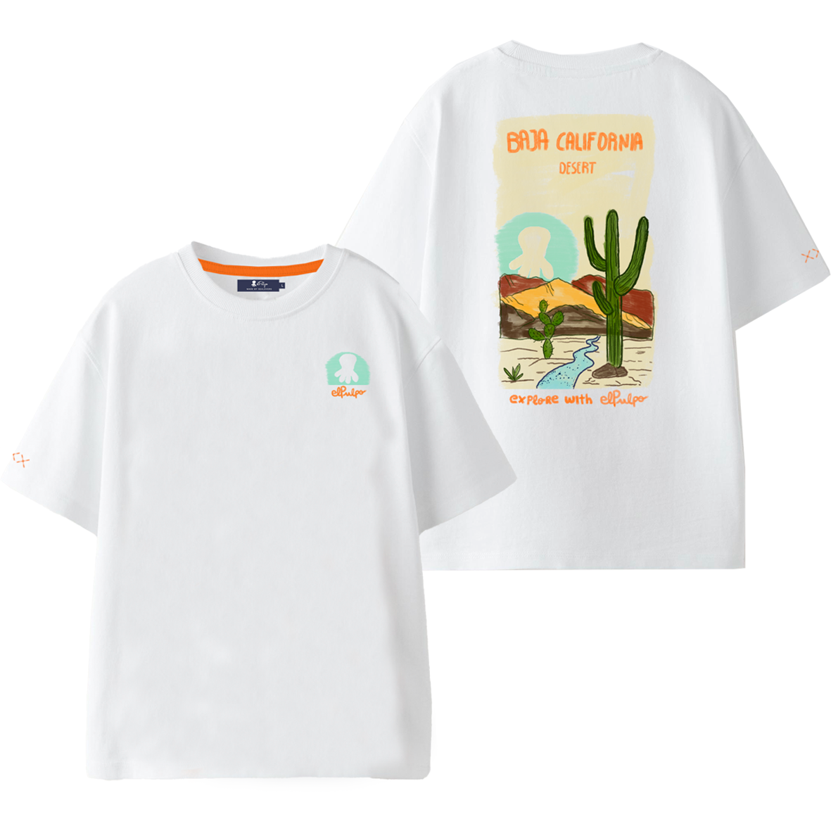 CAMISETA NIÑO OVERSIZE EXPLORE DESERT BLANCO PURO