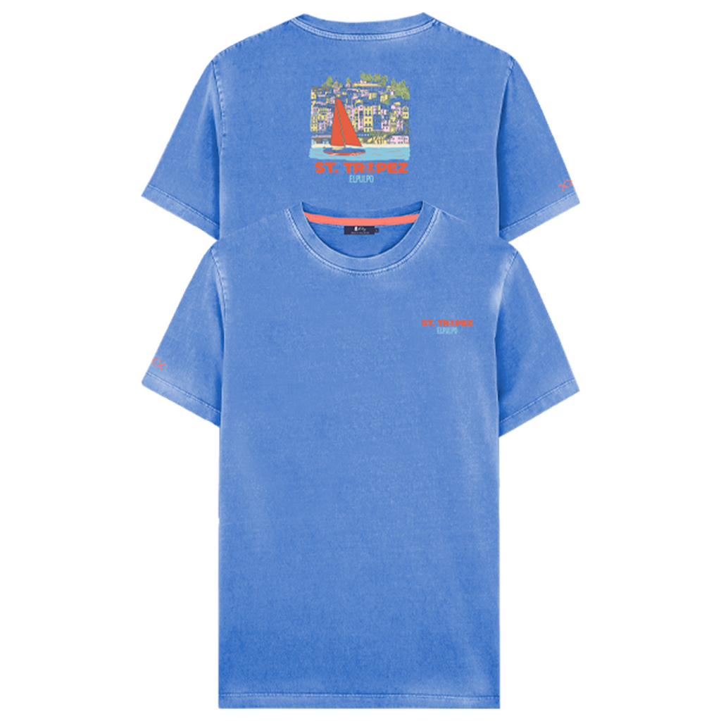 CAMISETA ESTAMPADO SAINT TROPEZ AZUL ELÉCTRICO