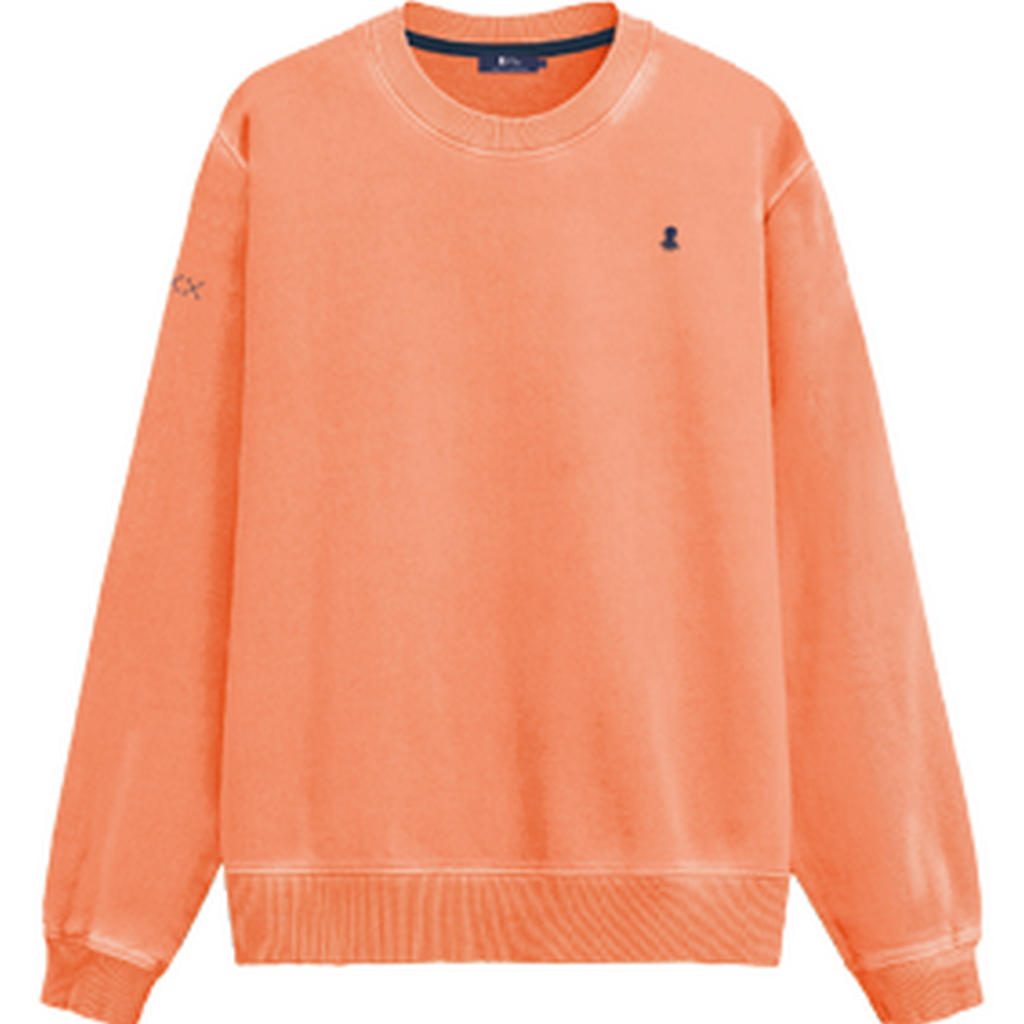 SUDADERA BÁSICA BORDADO A CONTRASTE MELOCOTÓN