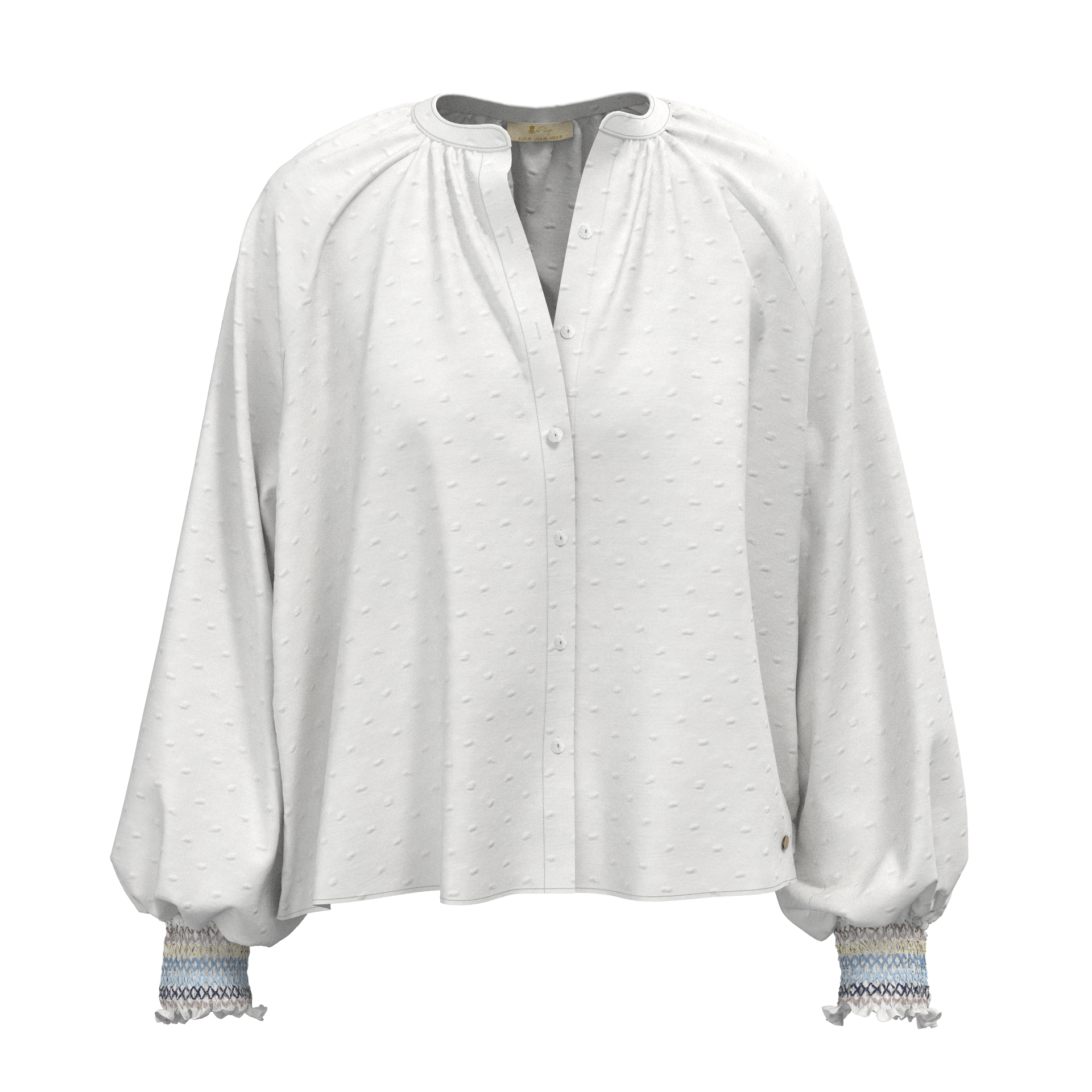 Blusa teen plumeti puños elásticos blanco puro