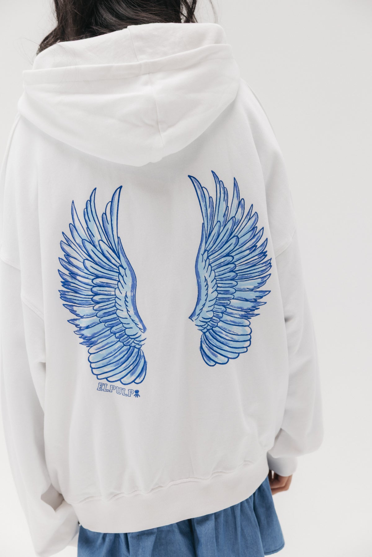 SUDADERA CAPUCHA TEEN ALAS BLANCO PURO