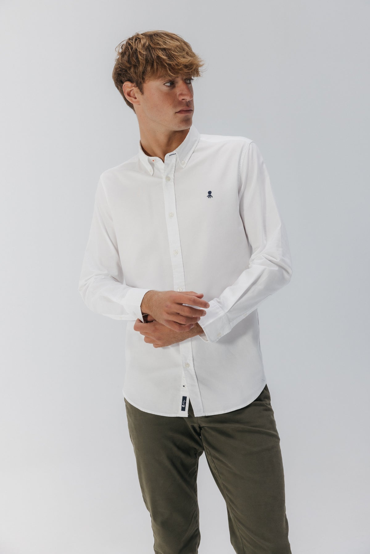 Camisa casual oxford continuidad blanco puro