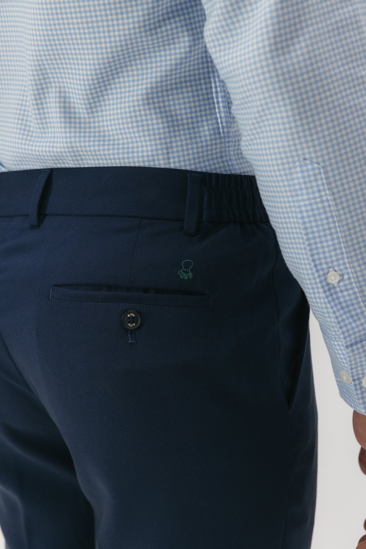 Traje microdibujo azul marino