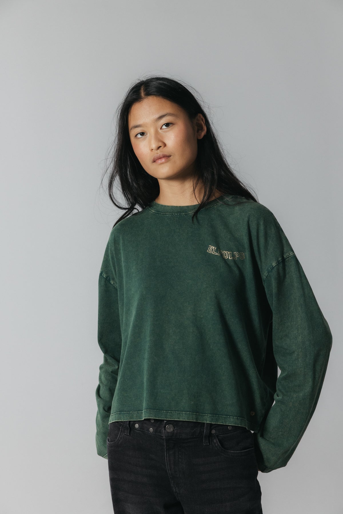 Camiseta teen alas verde militar